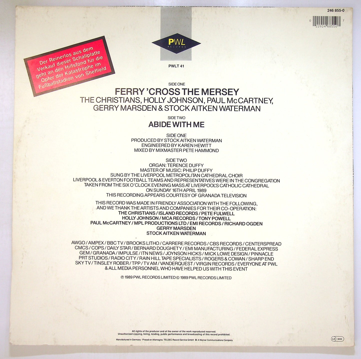 EBOND Ferry 'Cross The Mersey Vinile V105111