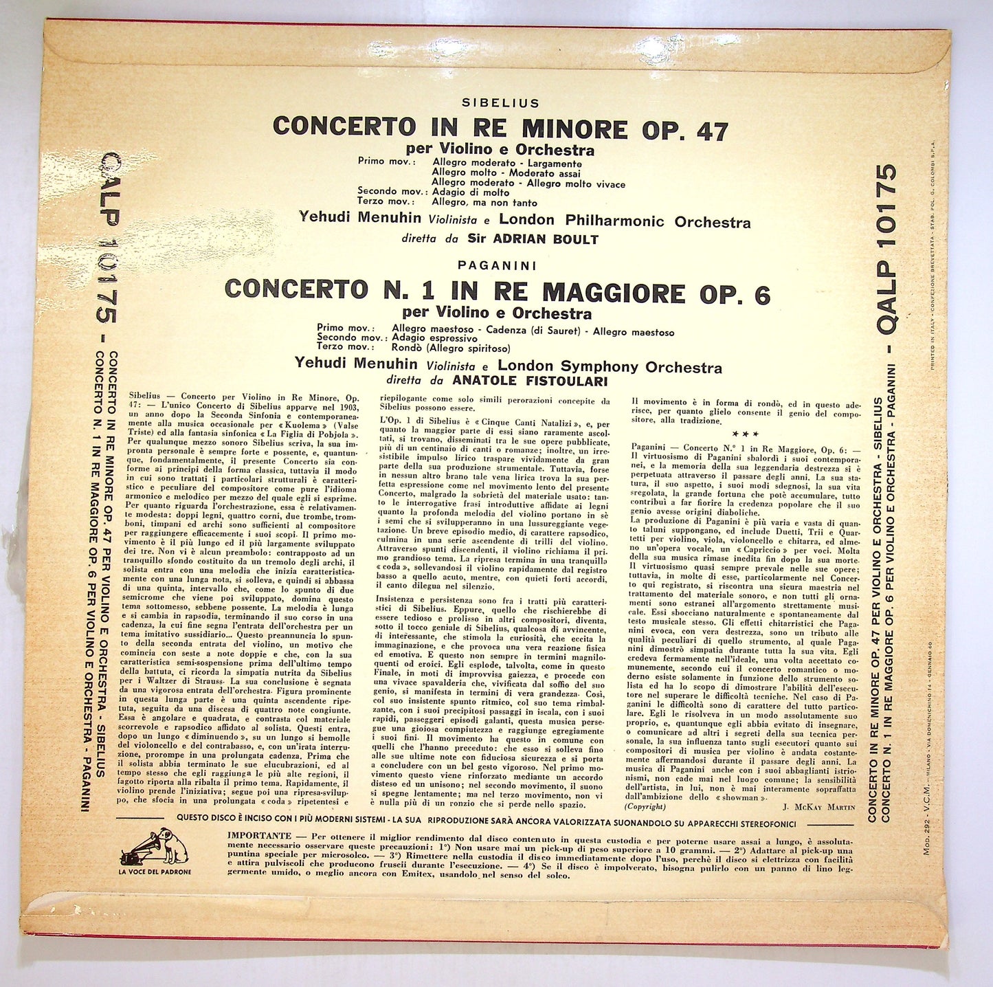EBOND Yehudi Menuhin - Concerto In Re Minore Op. 47 Vinile V105119