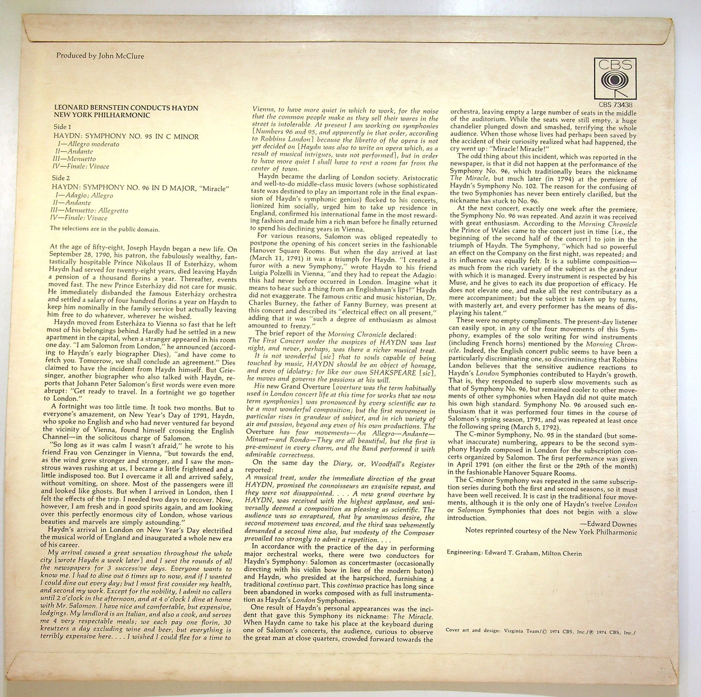 EBOND Bernstein Conducts Haydn Symphony No. 95 In C Minor Vinile V106000