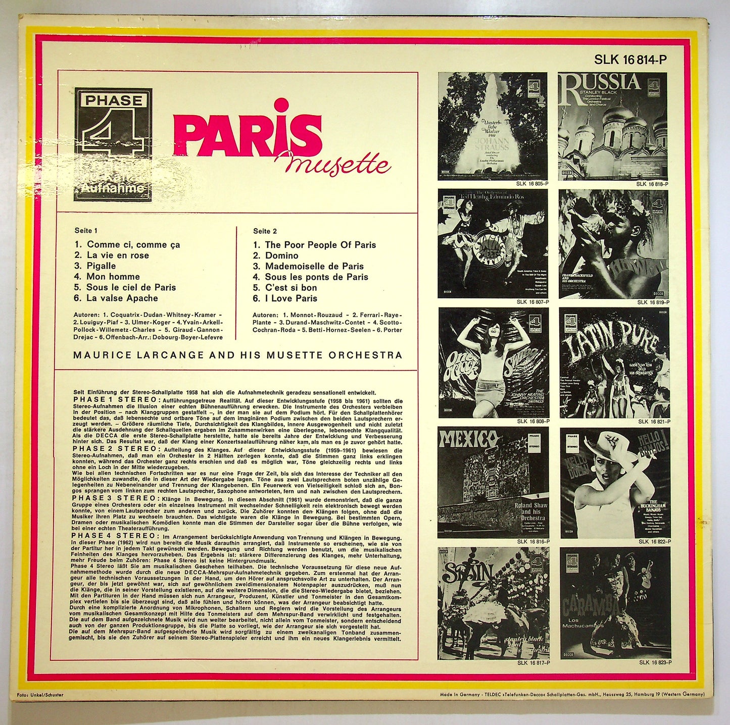 EBOND Maurice Larcange And His Musette Orchestra - Paris Musette Vinile V106005