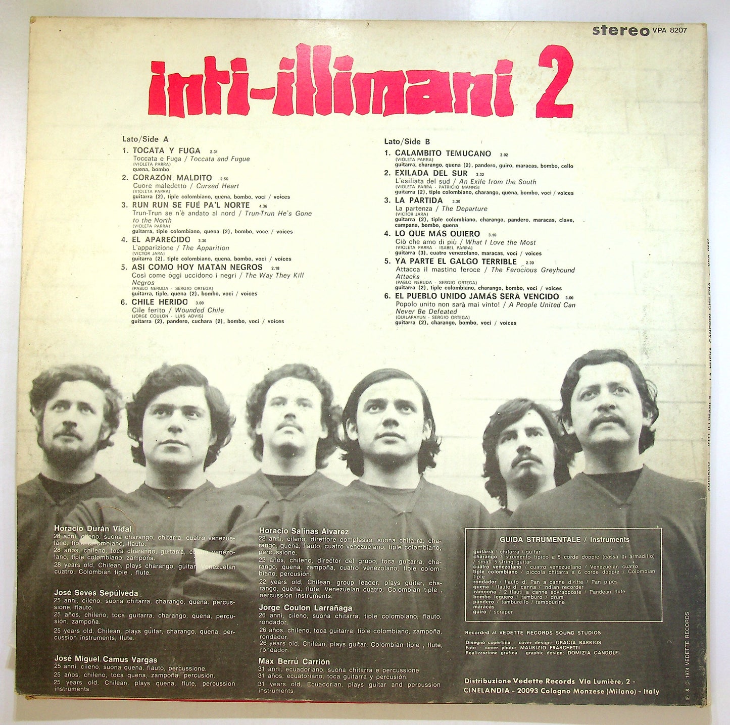 EBOND Inti-Illimani - Inti-Illimani 2 - La Nueva Cancion Chilena Vinile V106029