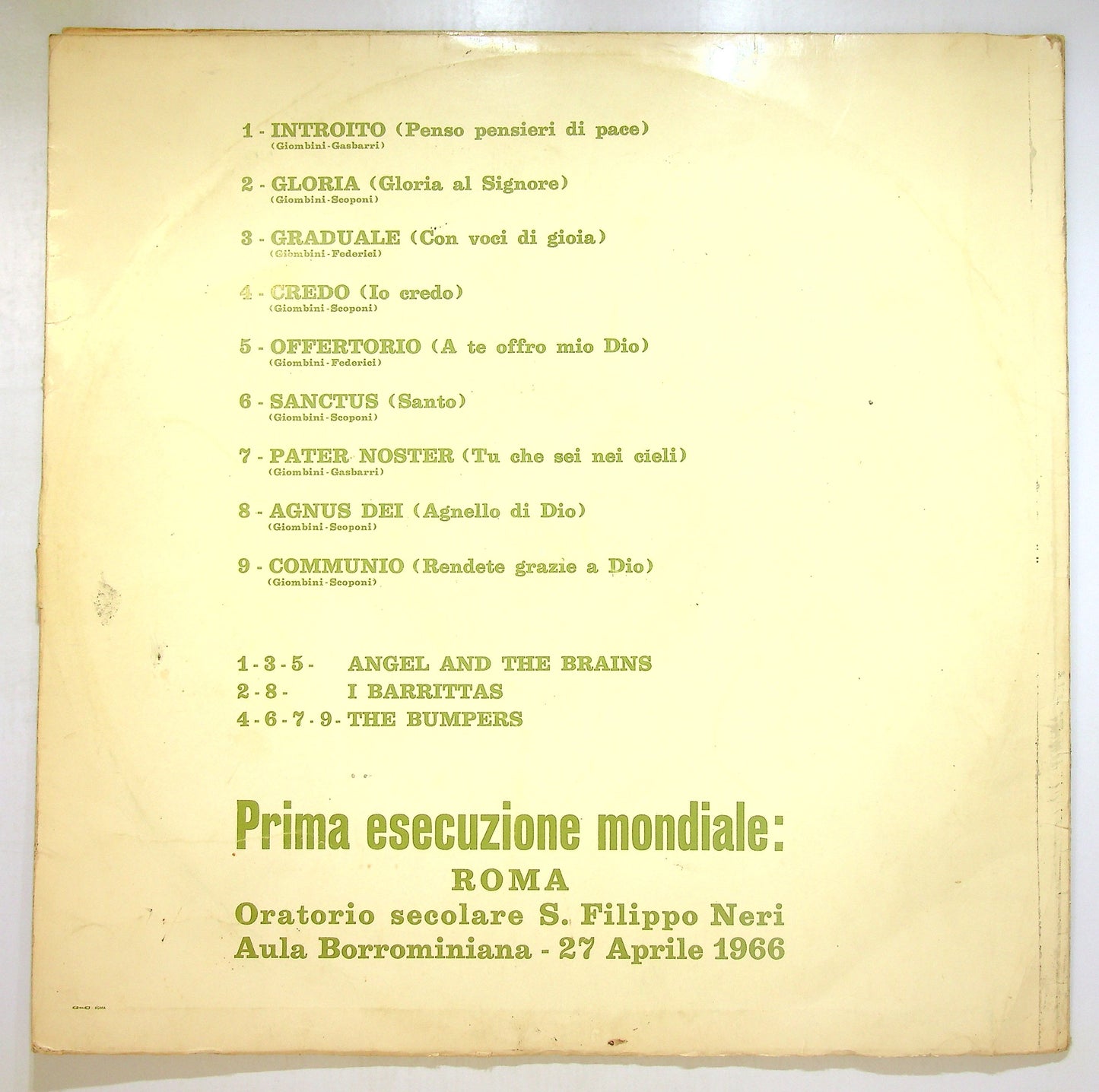 EBOND Angel And The Brains - La Messa Dei Giovani Vinile V106059