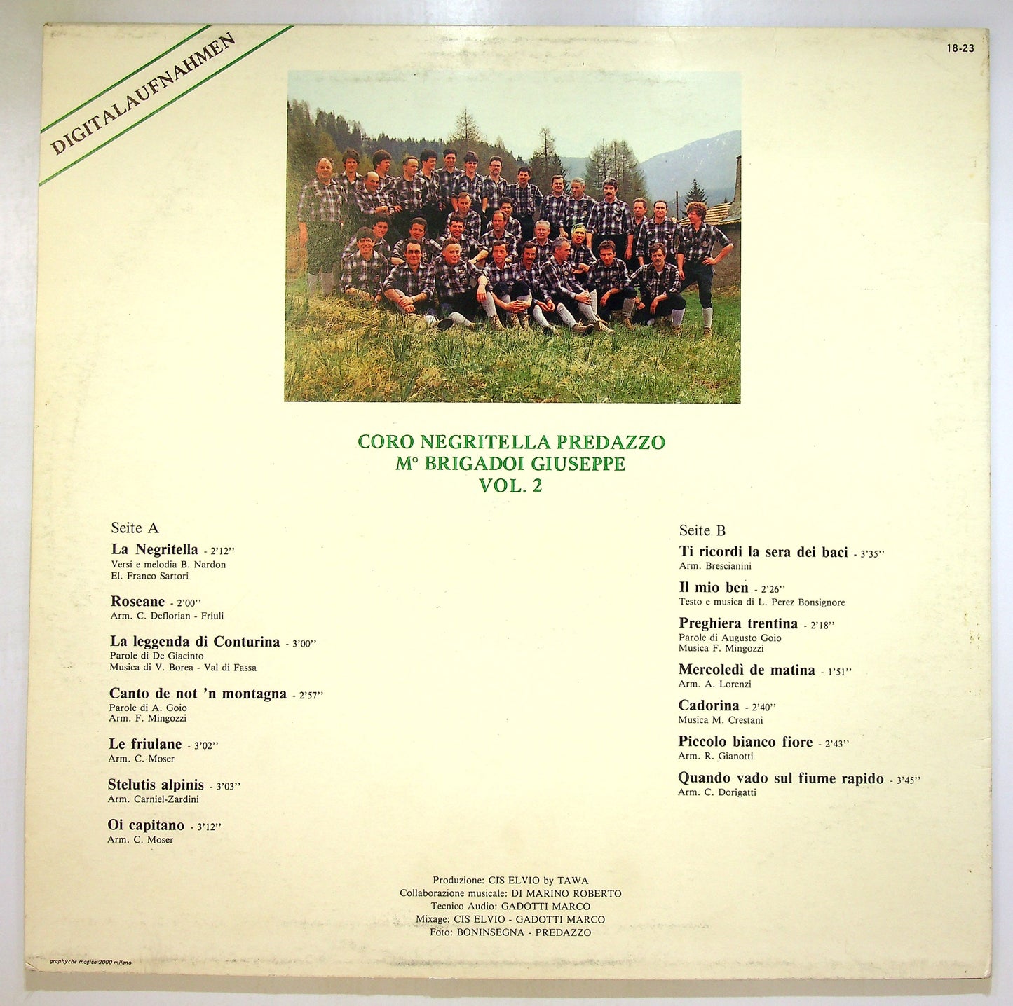 EBOND Coro Negritella - Predazzo M Brigadoi Giuseppe Vol 2 Vinile V106062