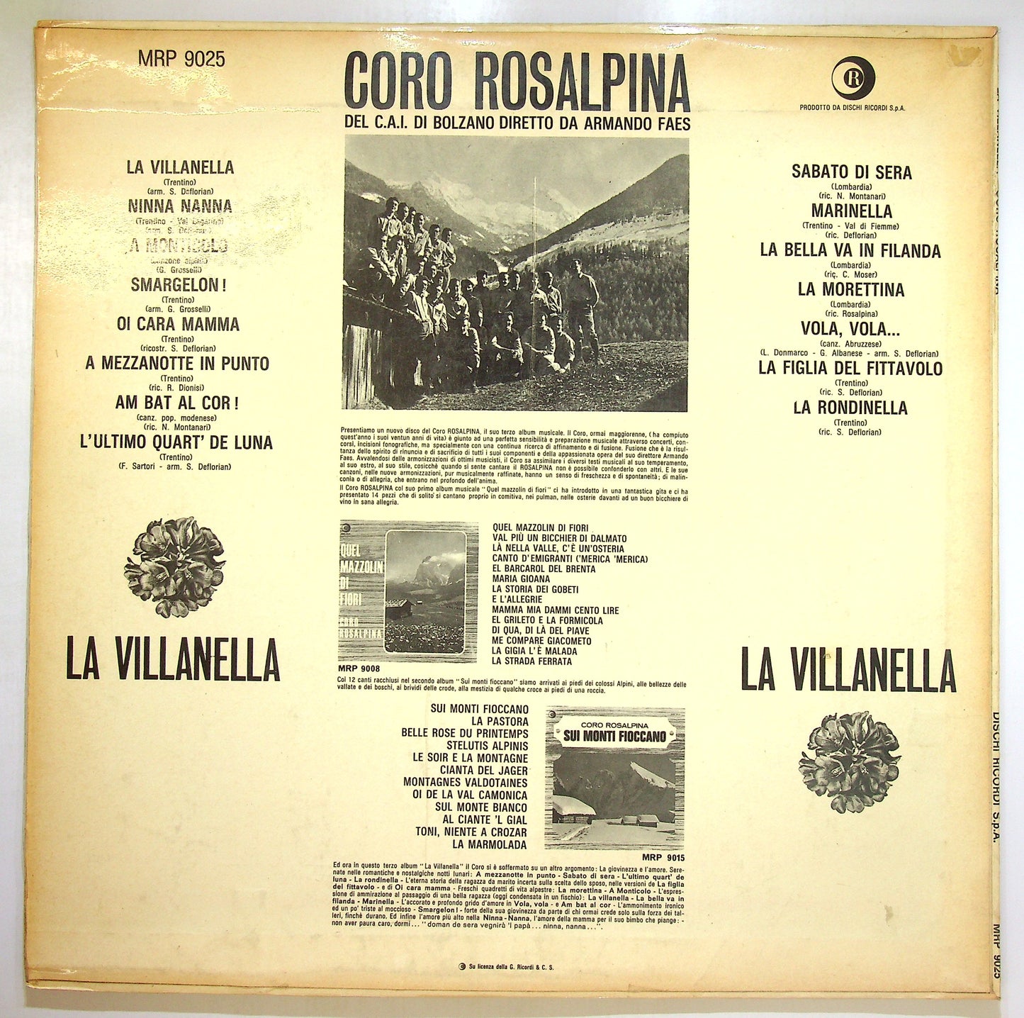 EBOND Coro Rosalpina - La Villanella Vinile V106074