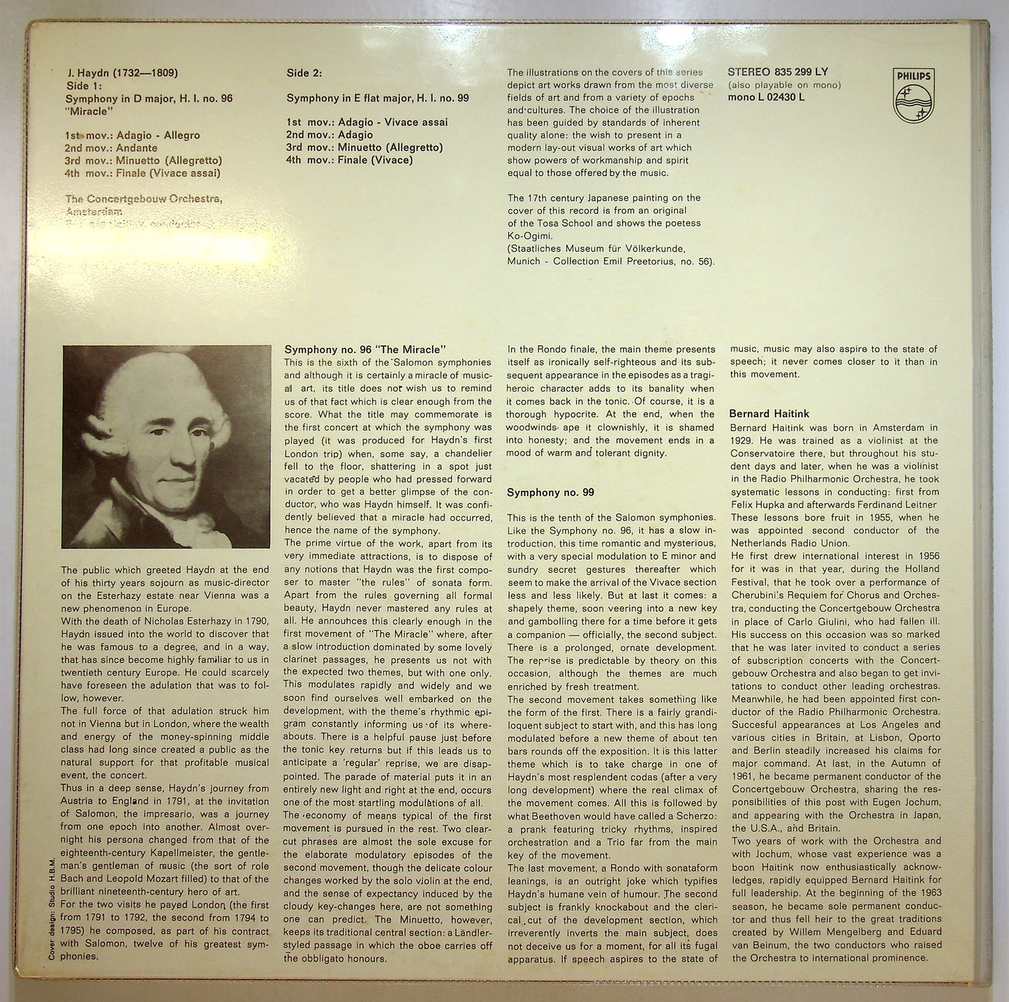 EBOND Sinfonie D-dur, Nr. 96 Miracle - Sinfonie Es-dur, Nr. 99 Vinile V106078