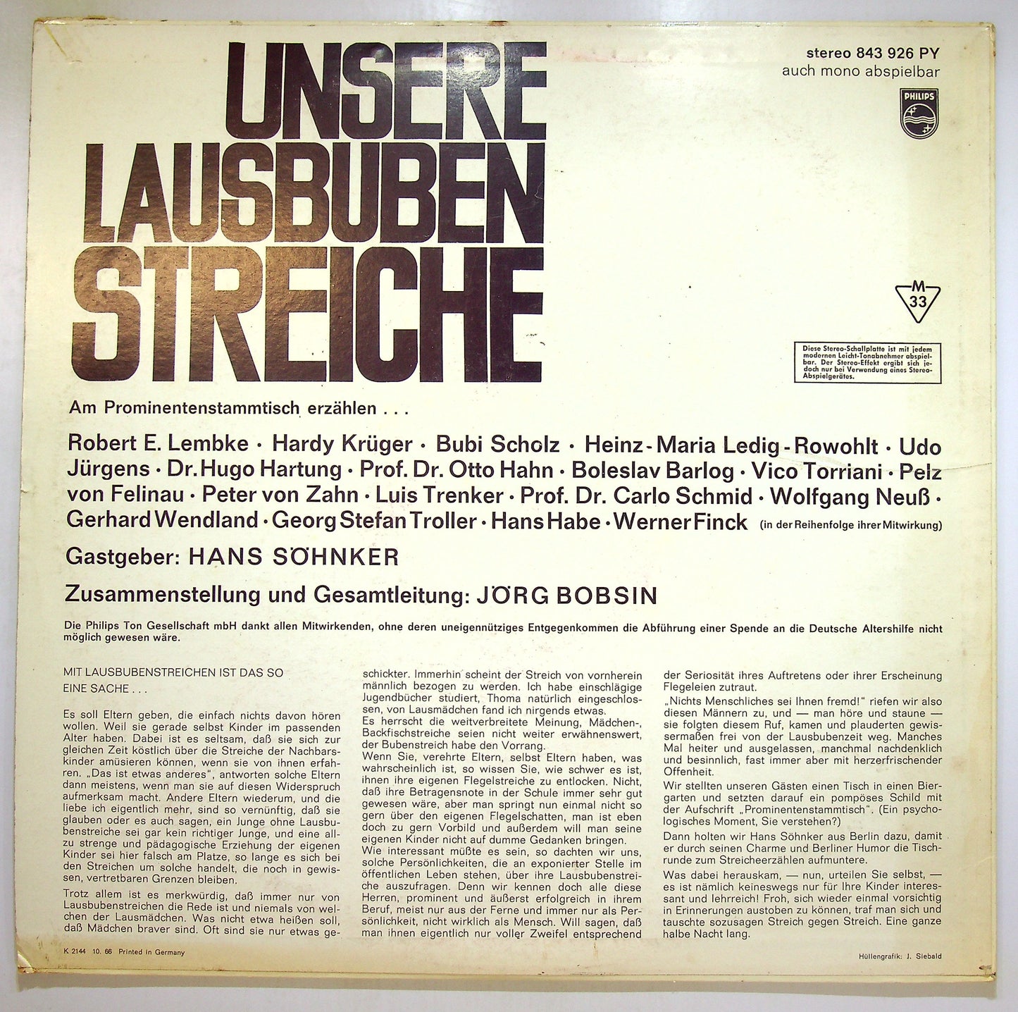 EBOND Various - Unsere Lausbubenstreiche Vinile V106092