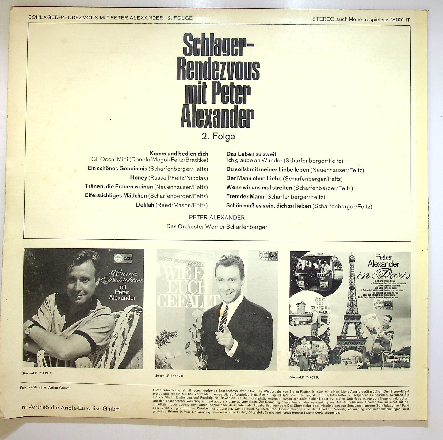 EBOND Schlager-Rendezvous Mit Peter Alexander 2. Folge Vinile V106120