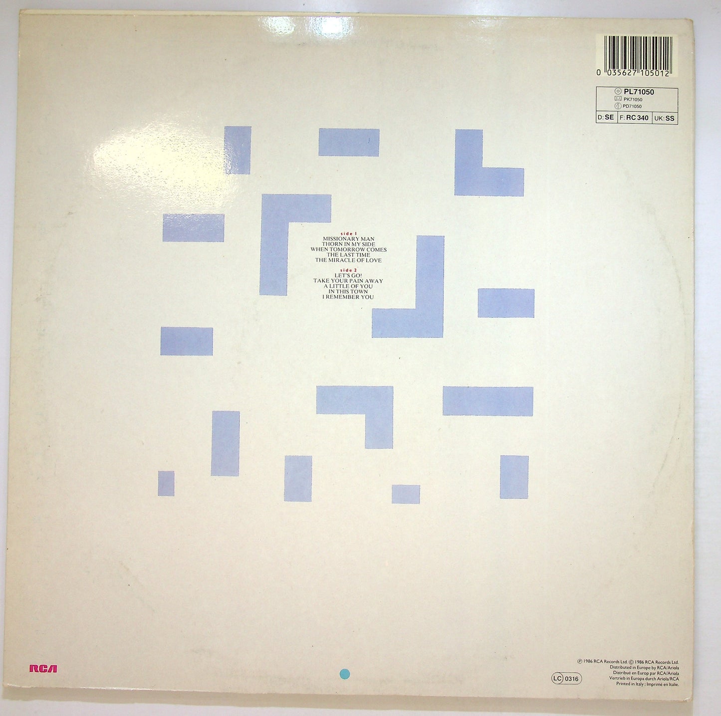 EBOND Eurythmics - Revenge Vinile V106145