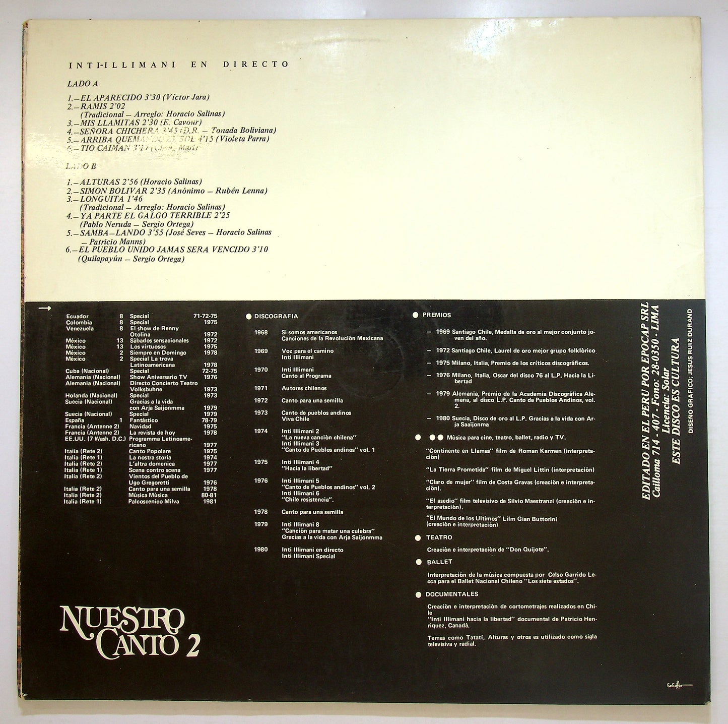 EBOND Inti-Illimani - En Directo Vinile V106146
