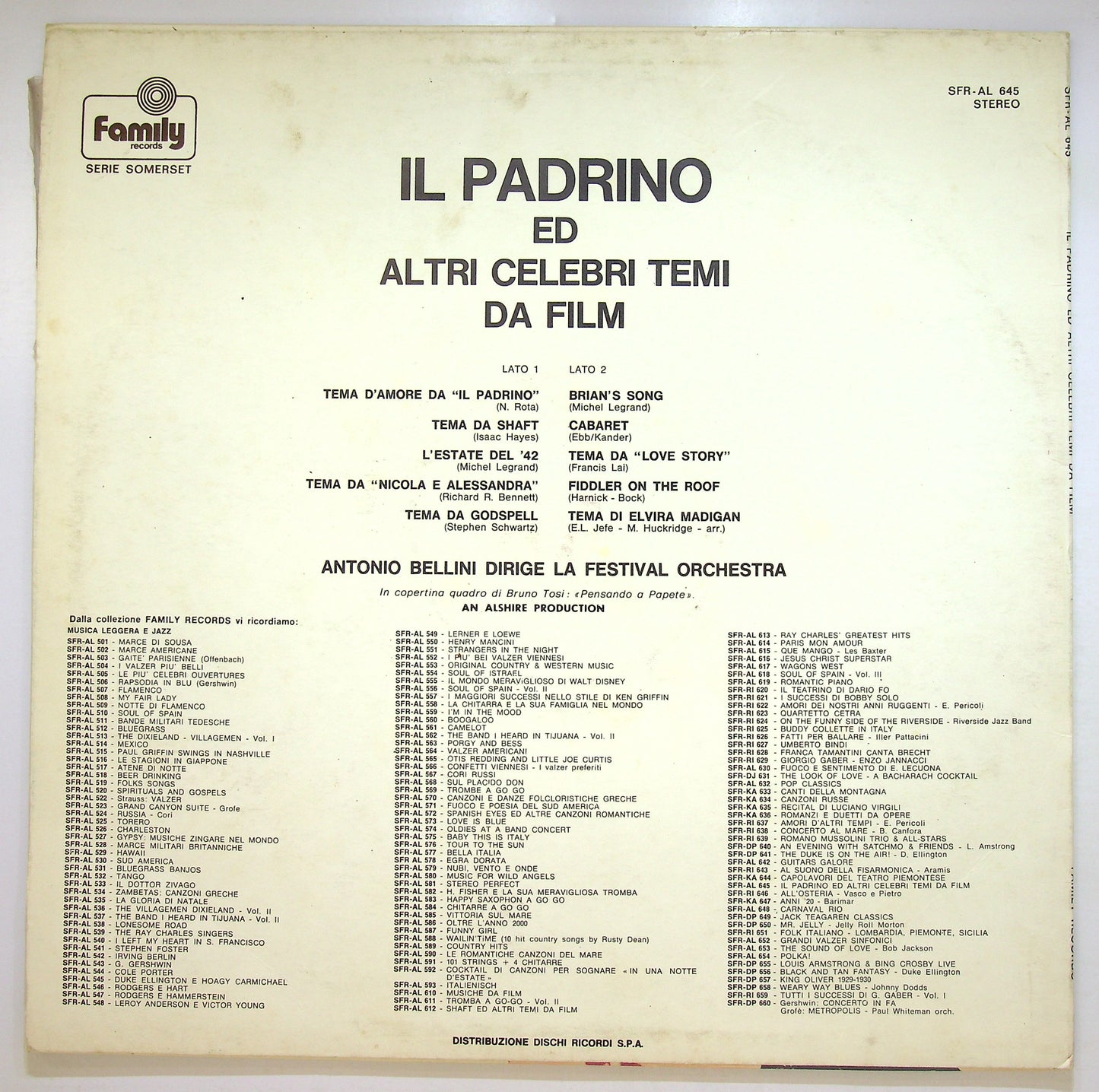 EBOND Antonio Bellini - Il Padrino Ed Altri Celebri Temi Da Film Vinile V106147