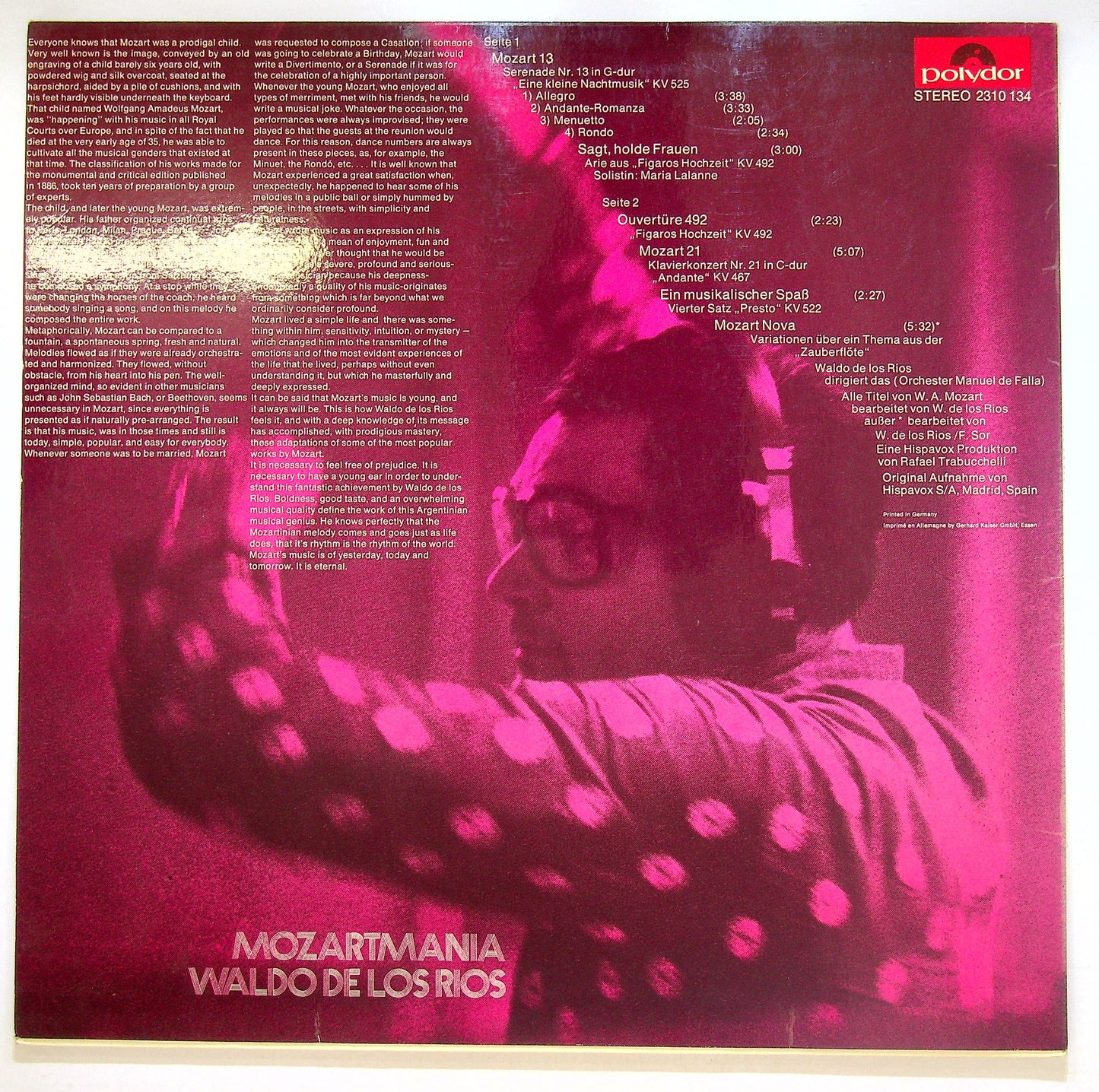EBOND Waldo De Los Rios - Mozartmania Vinile V107002