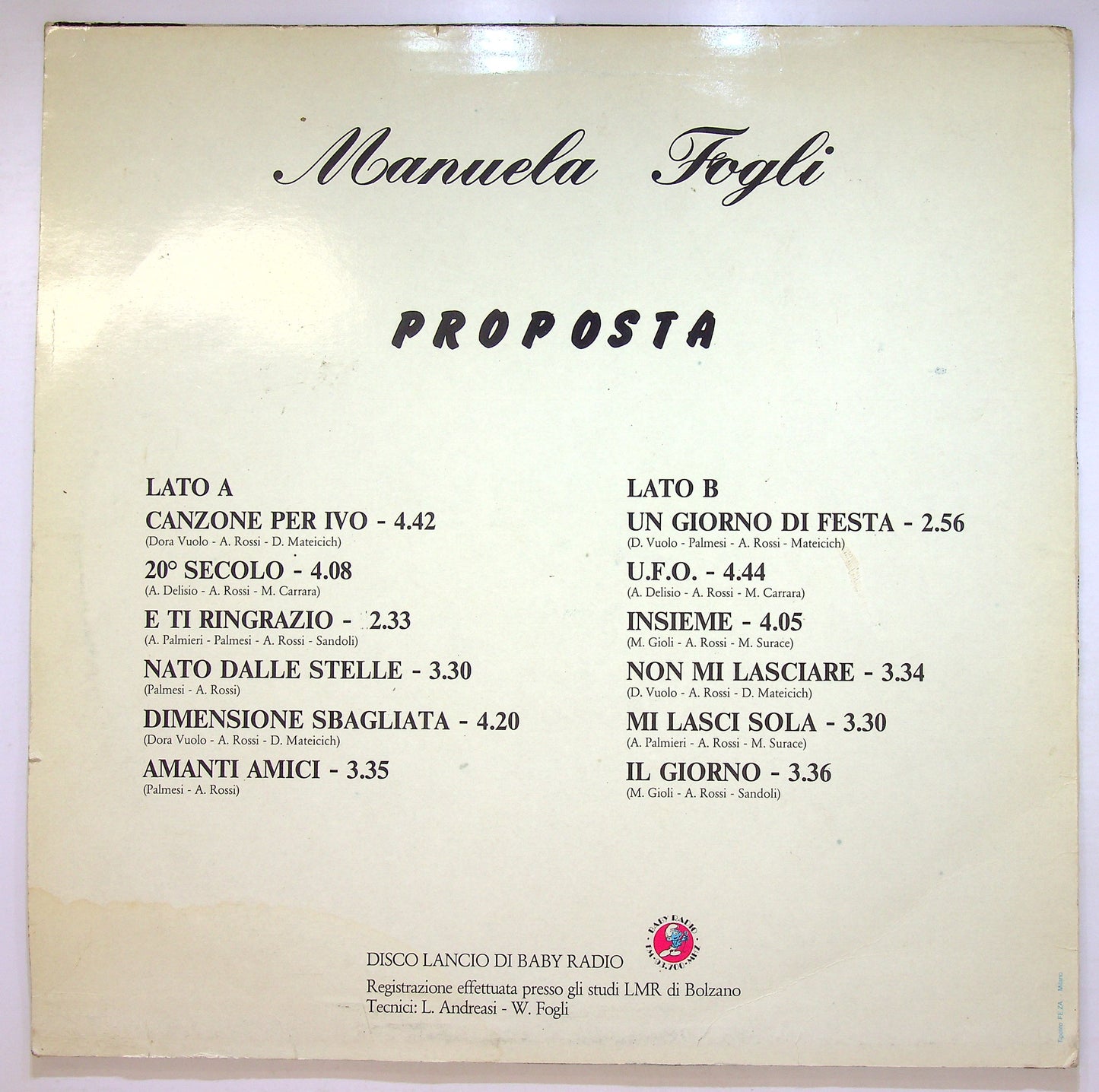 EBOND Manuela Fogli - Proposta Vinile V107033