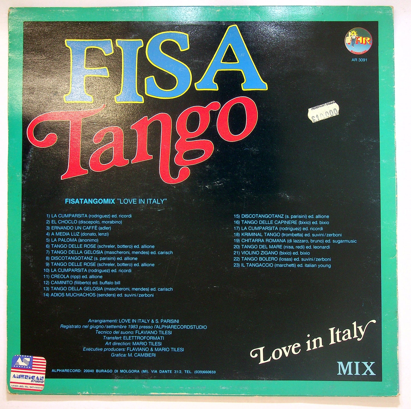EBOND Love In Italy - Fisa-Tango Vinile V107044