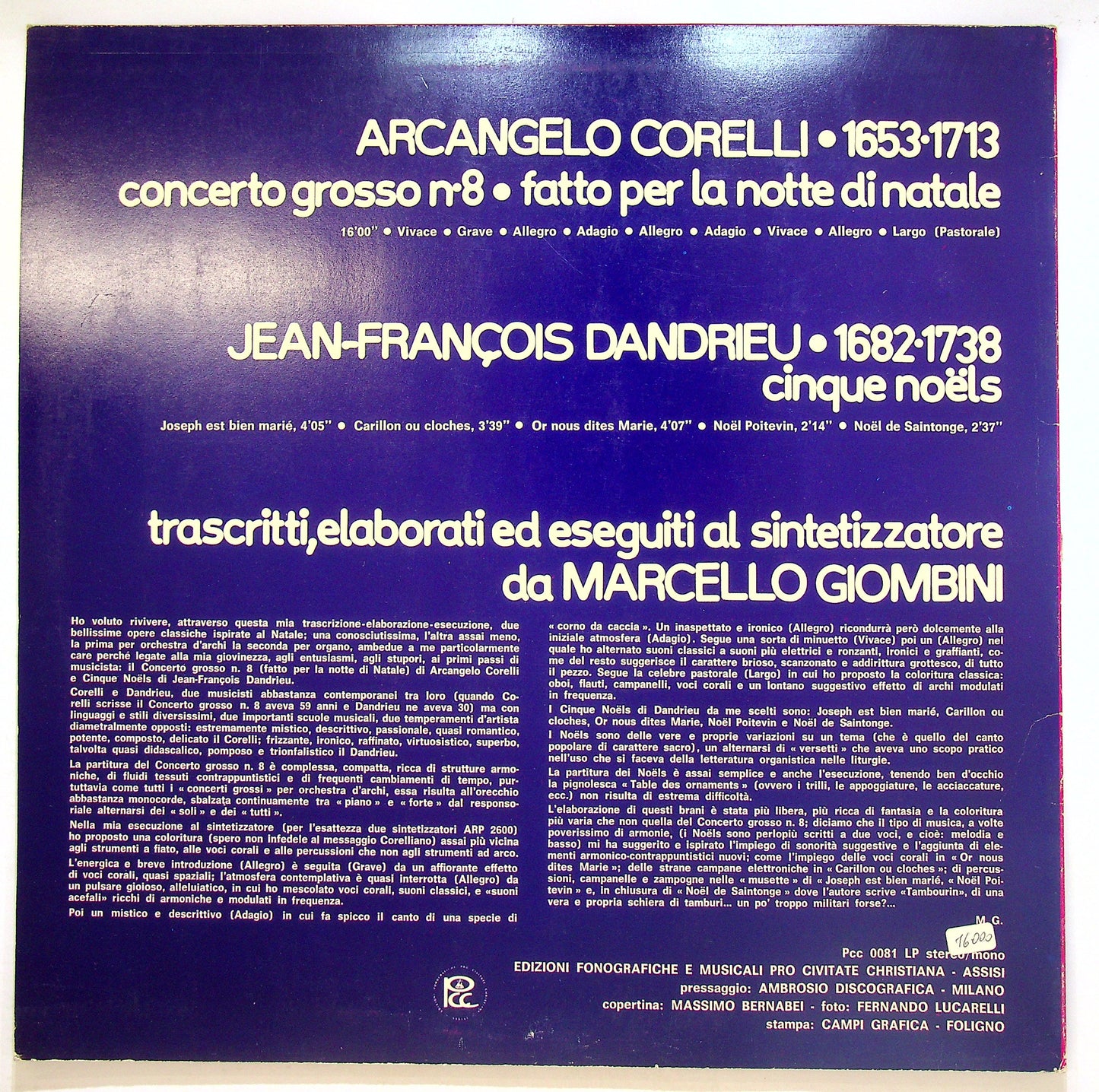 EBOND Arcangelo Corelli - Concerto Grosso N. 8 / Cinque Noels Vinile V107046