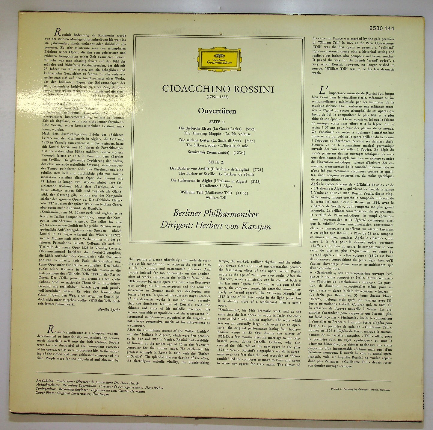 EBOND Rossini - Ouverturen Vinile V107079