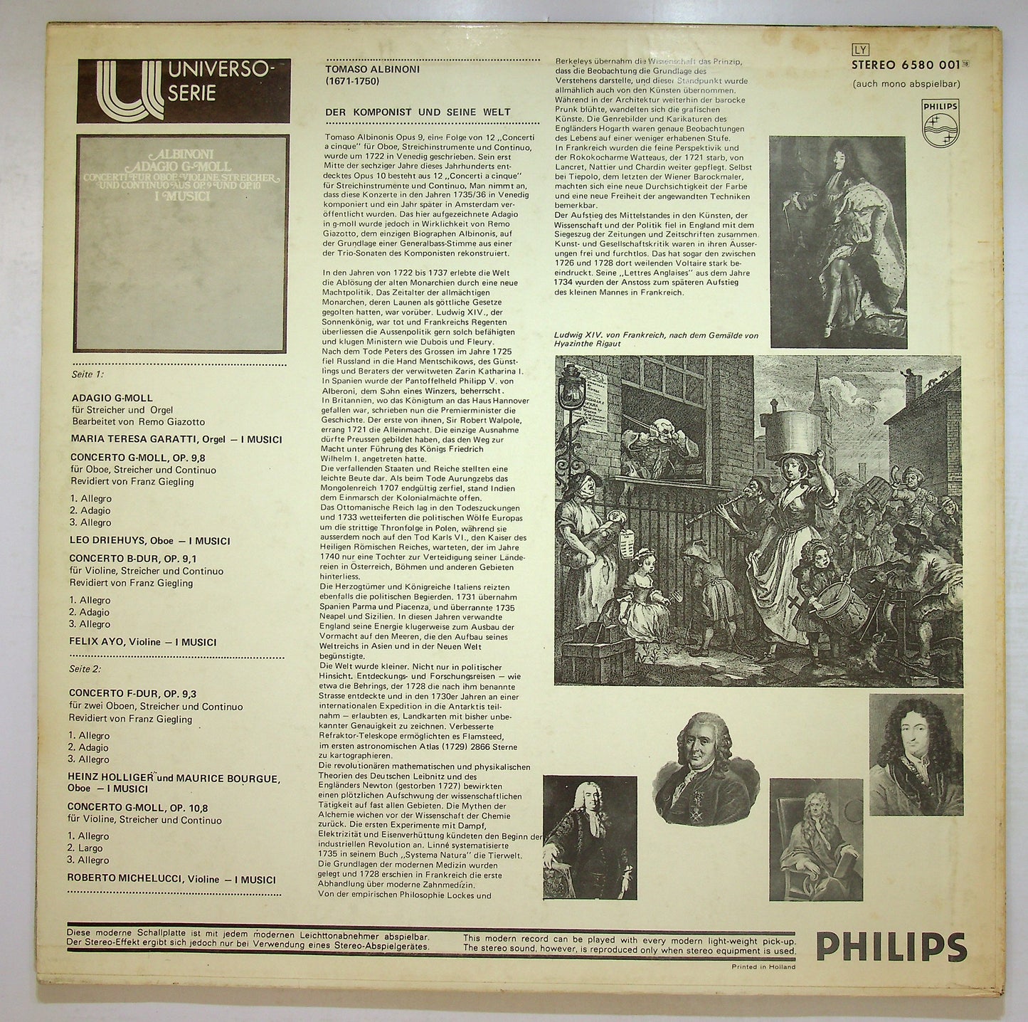 EBOND Albinoni I Musici - Adagio G-Moll / Concerti Fur Oboe Vinile V107087