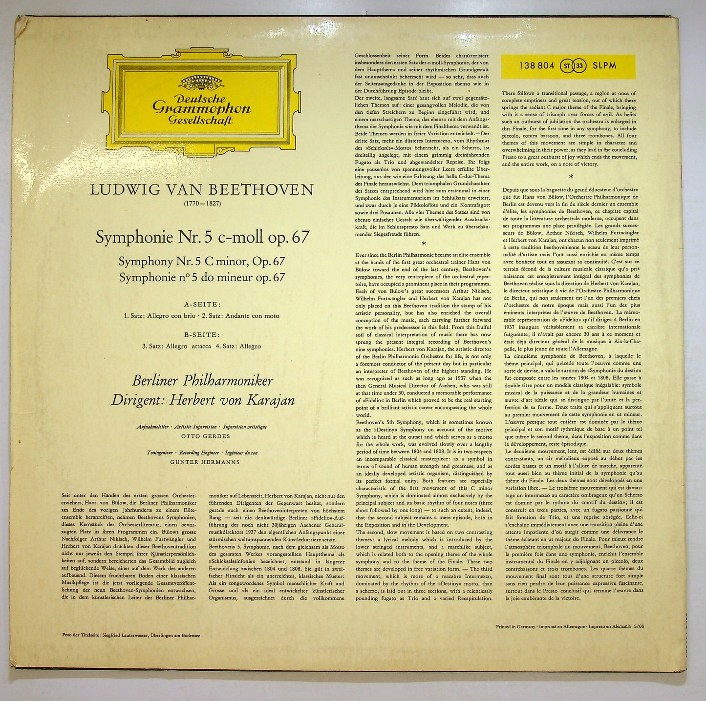 EBOND Beethoven - Herbert von Karajan - Sinfonia N. 5 Vinile V107112