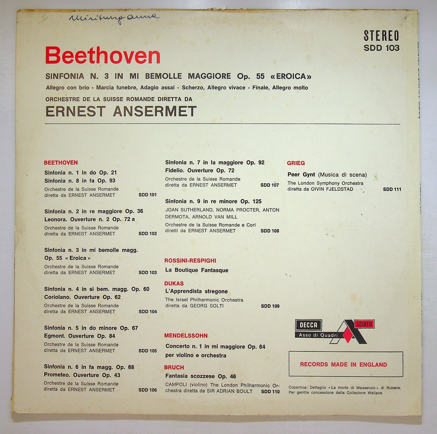 EBOND Beethoven - Symphony No. 3 Eroica Vinile V107117
