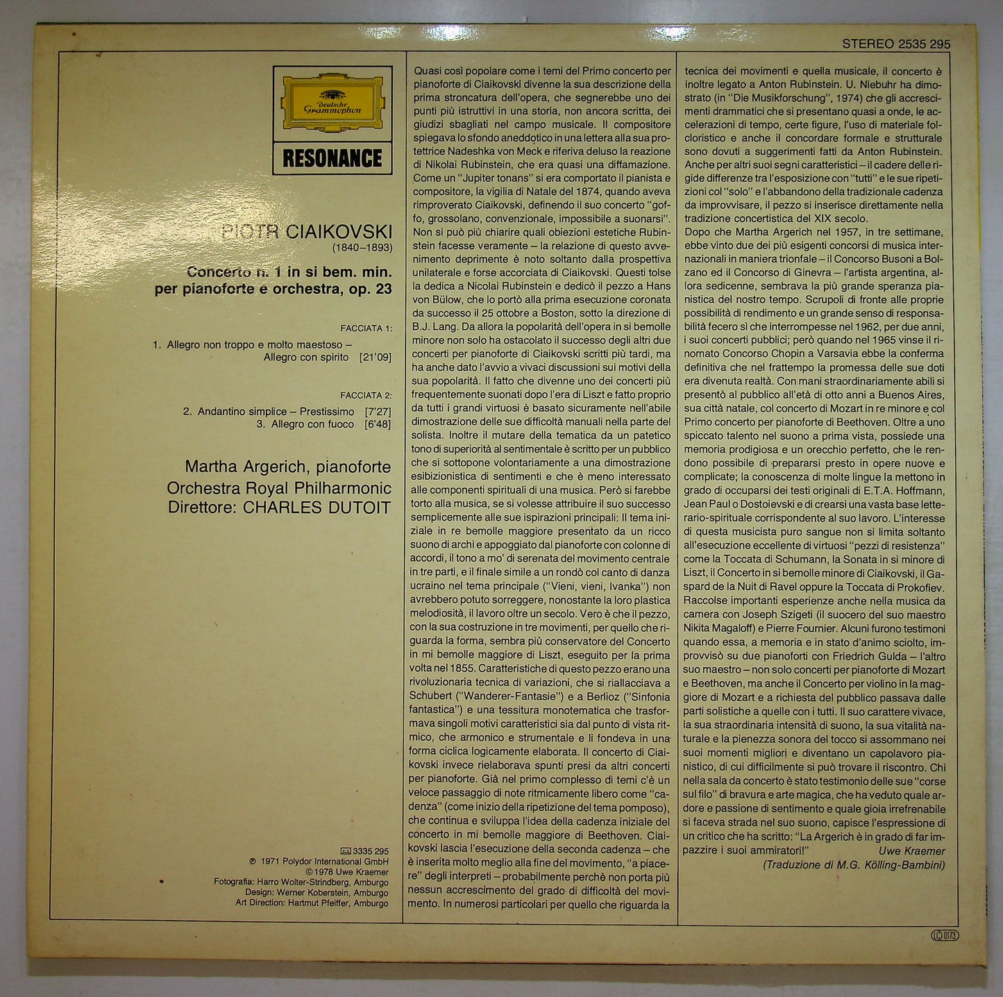 EBOND Piotr Ciaikovski - Concerto N.1 Per Pianoforte Vinile V107126
