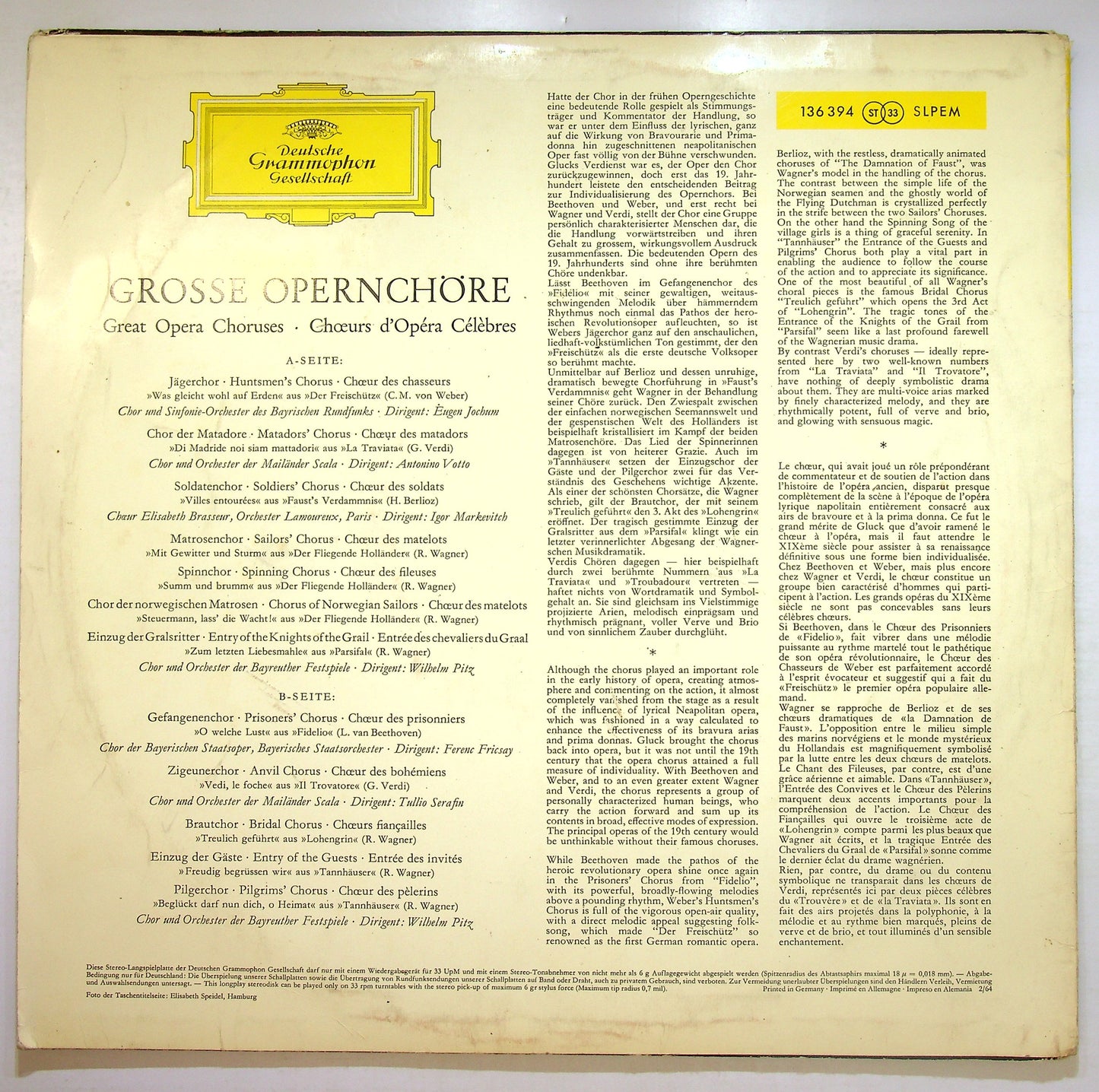 EBOND Various - Grosse Opernchore Vinile V107135