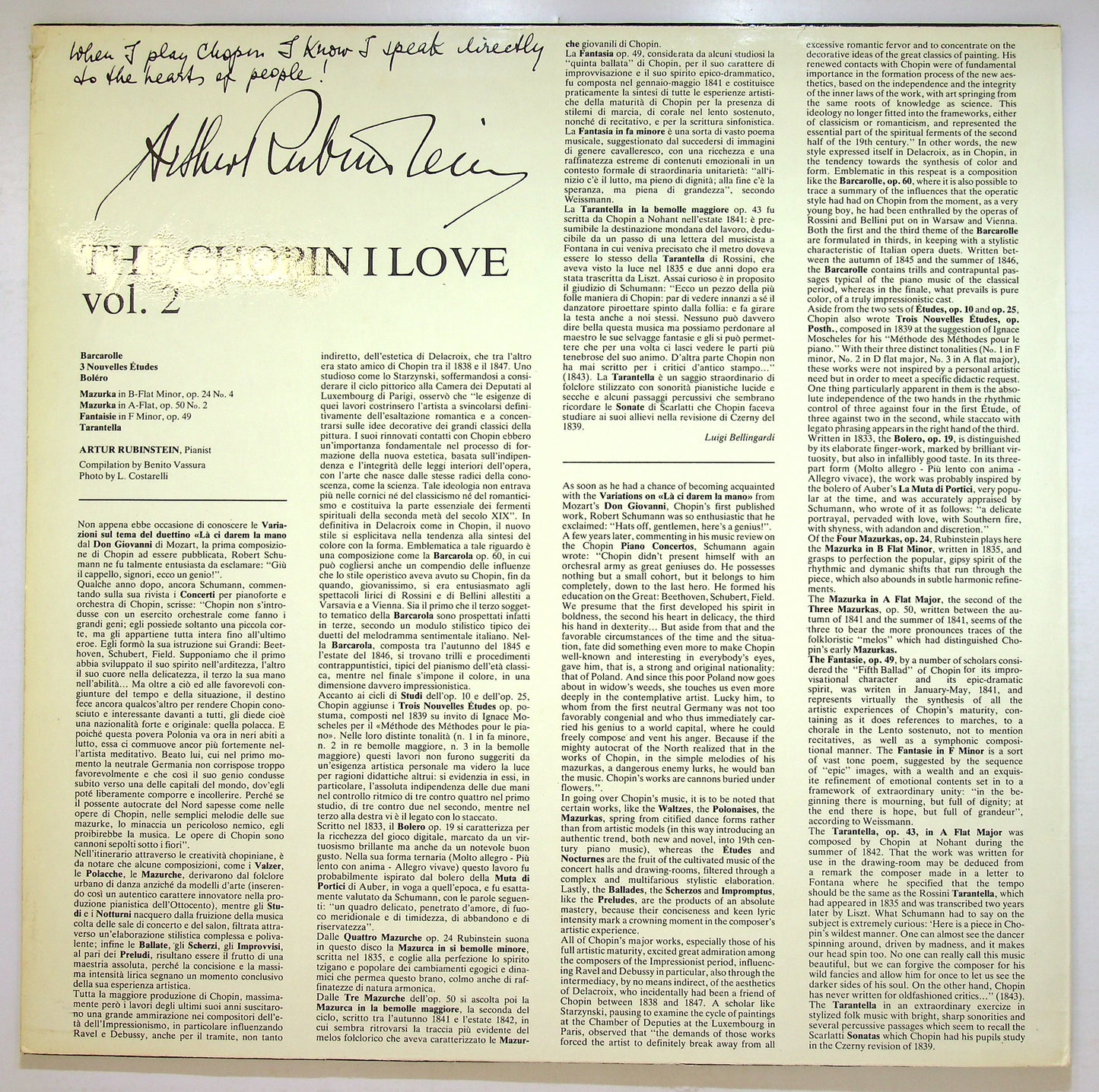 EBOND Artur Rubinstein - The Chopin I Love Vol. 2 Vinile V107147
