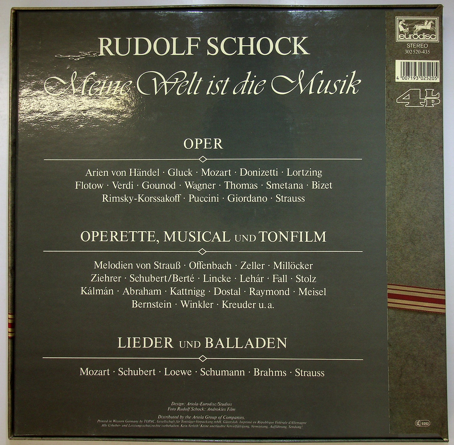 EBOND Rudolf Schock - Meine Welt Ist Die Musik Vinile V108001
