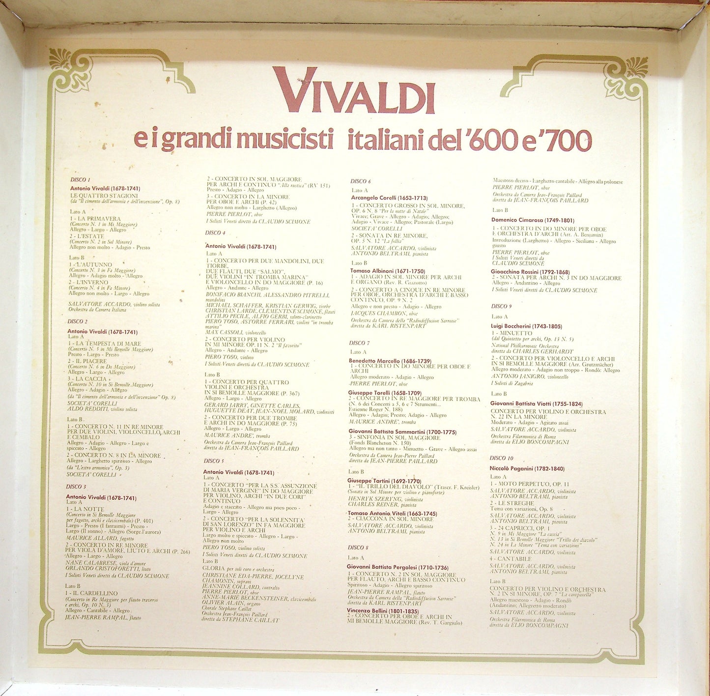 EBOND Vivaldi E I Grandi Musicisti Italiani Del '600 E '700 Vinile V108004