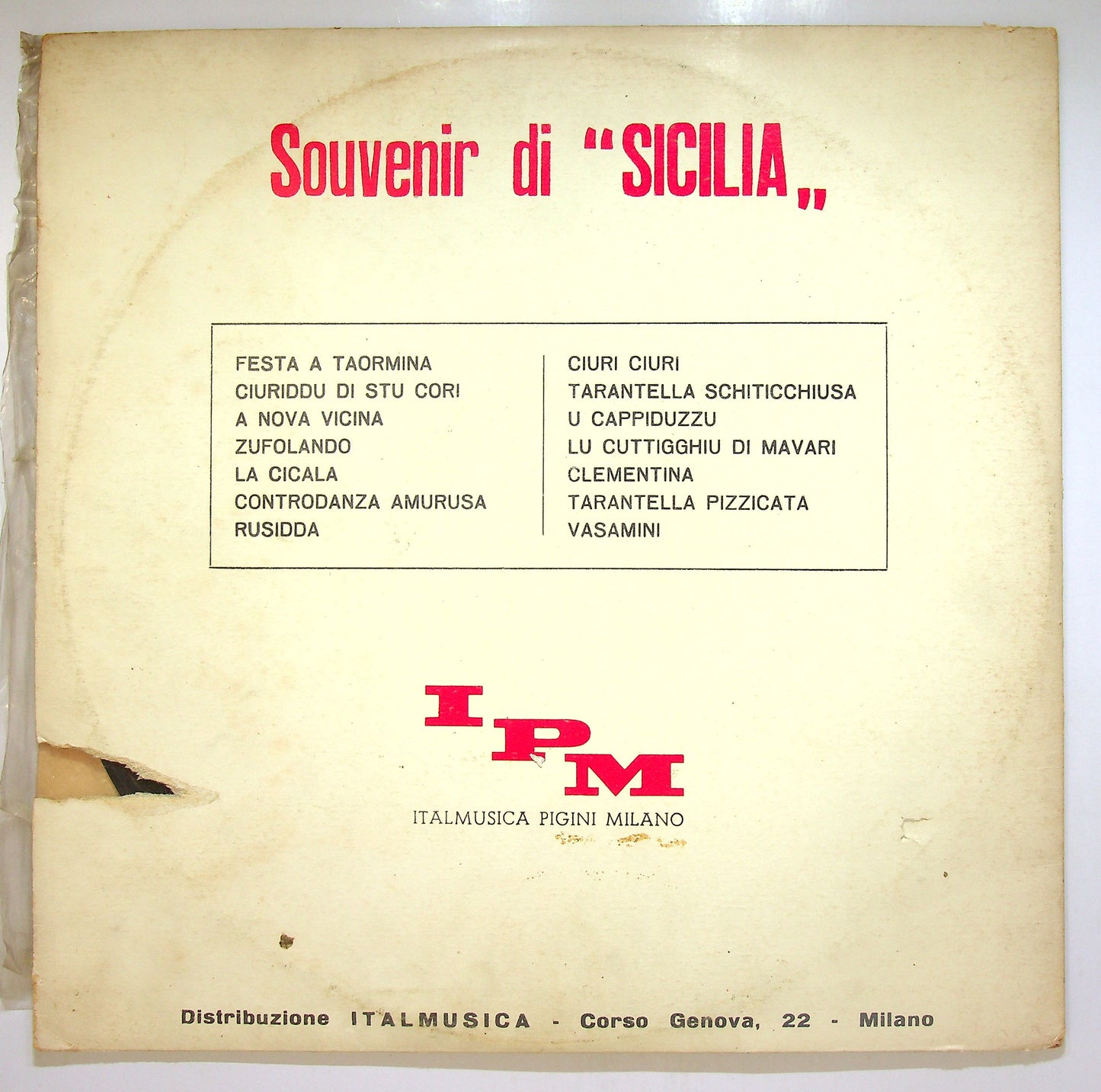 EBOND Various - Souvenir Di 'Sicilia' Vinile V109072