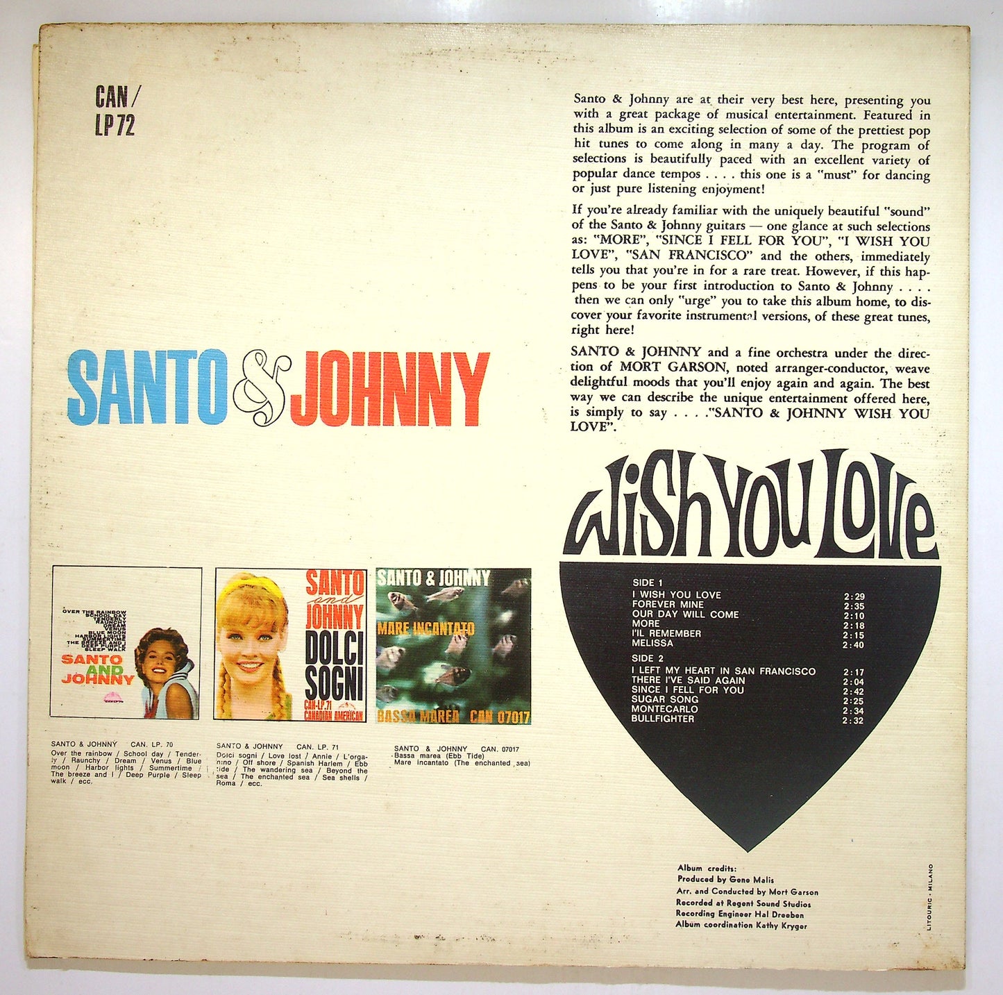 EBOND Santo & Johnny - Wish You Love Vinile V109090