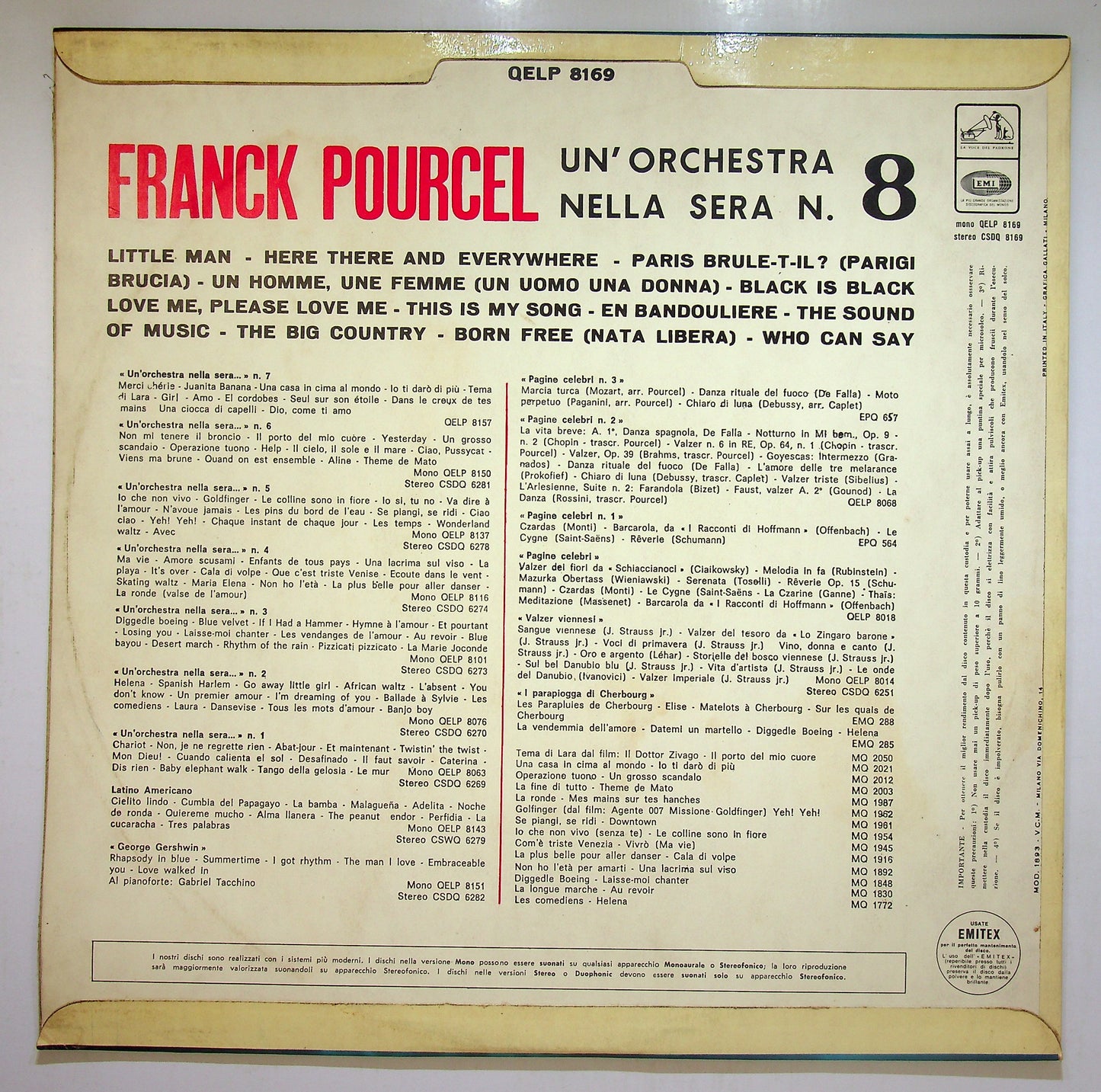 EBOND Franck Pourcel - Un'Orchestra Nella Sera N° 8 Vinile V110000