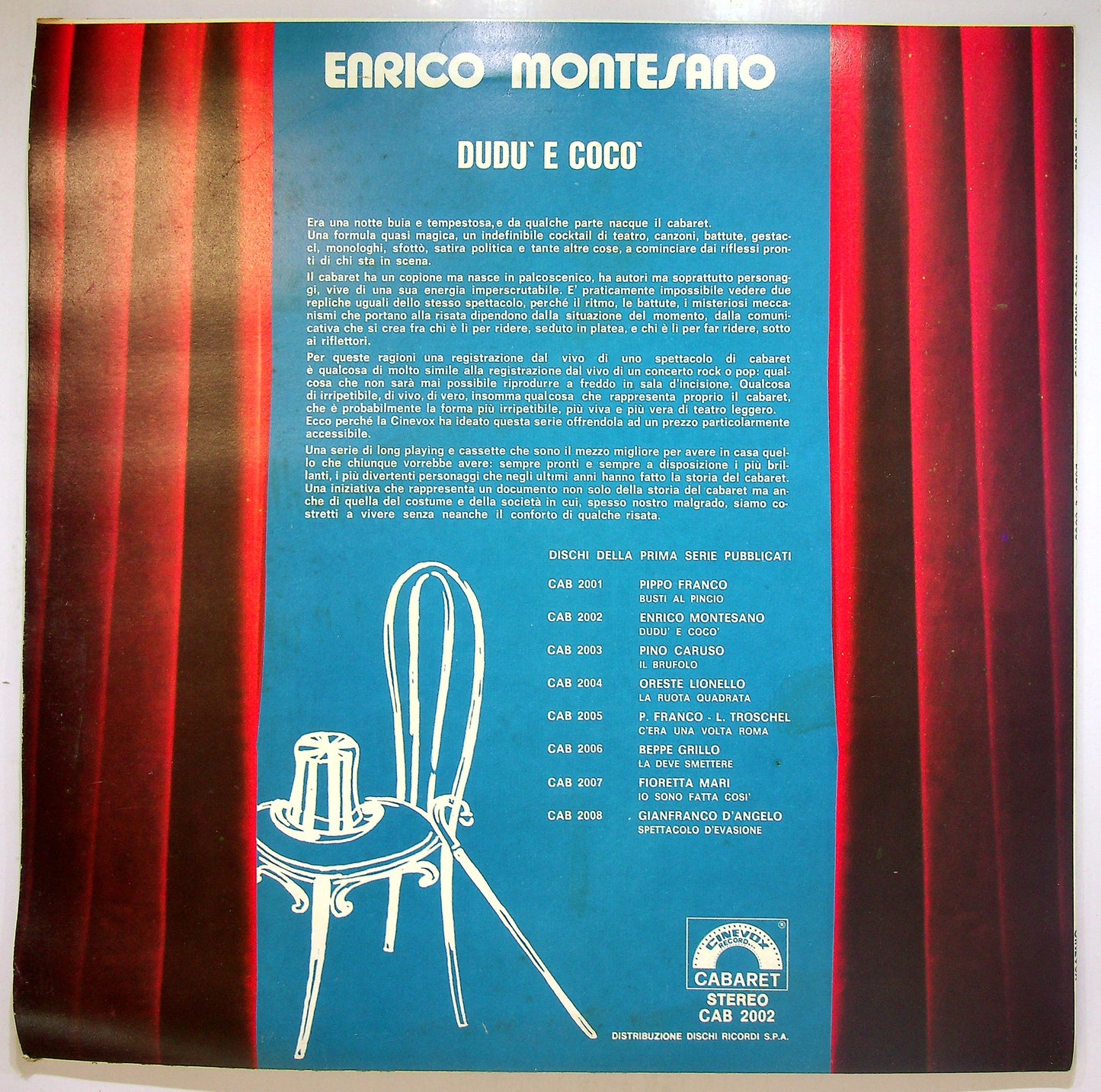 EBOND Enrico Montesano - Dudu E Coco Vinile V110021