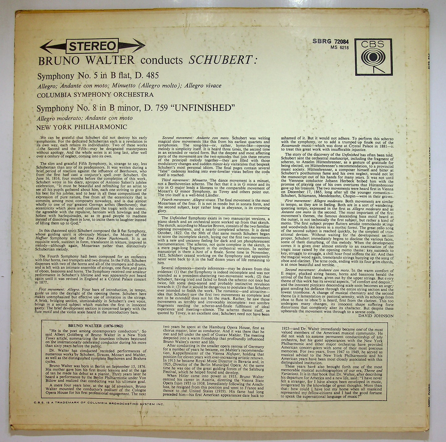 EBOND Schubert - Symphony No. 8 In B Minor Unfinished Vinile V110023