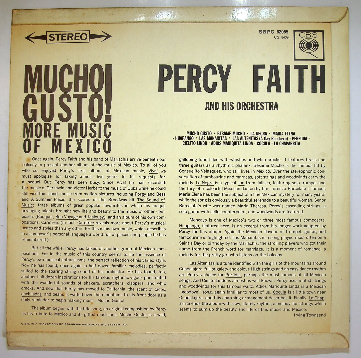 EBOND Percy Faith - Mucho Gusto! (More Music Of Mexico) Vinile V110029