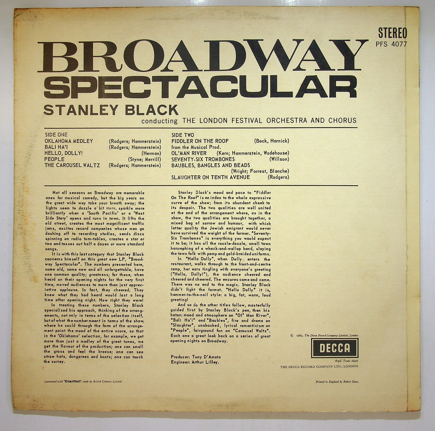 EBOND Stanley Black - Broadway Spectacular Vinile V110036