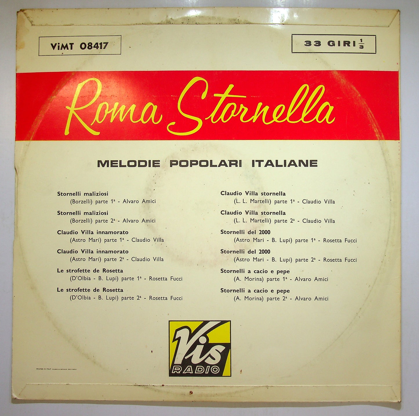 EBOND Various - Roma Stornella Vinile V110052