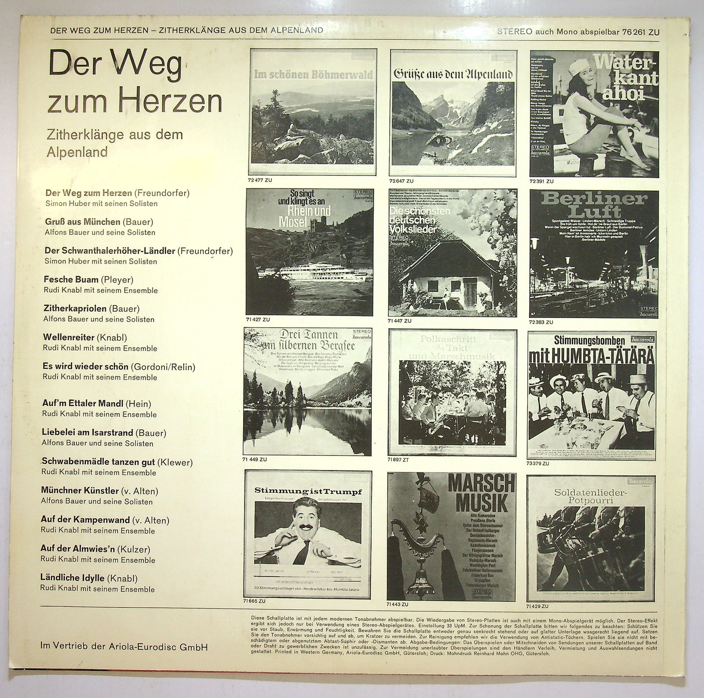 EBOND Der Weg Zum Herzen - Zitherklange Aus Dem Alpenland Vinile V110119