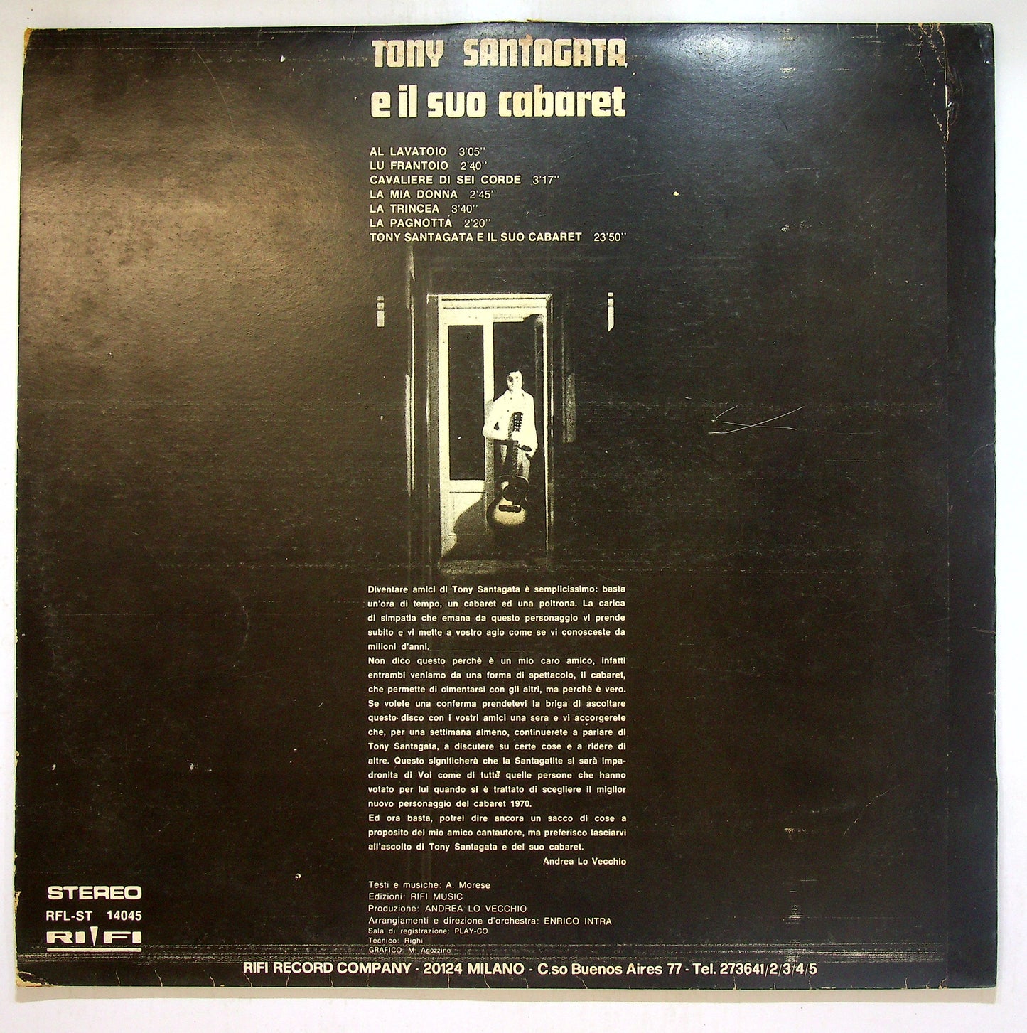 EBOND Tony Santagata - Tony Santagata E Il Suo Cabaret Vinile V111013