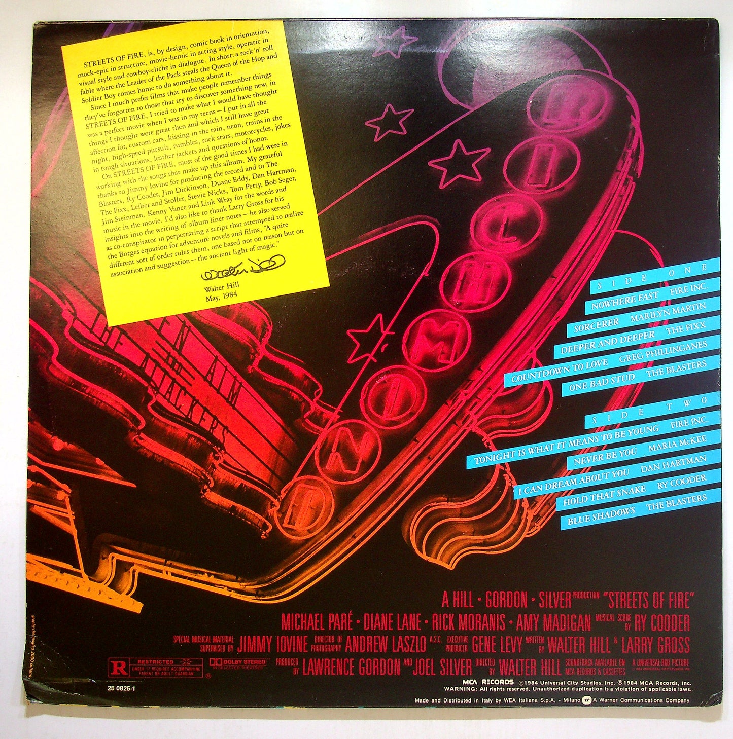 EBOND Various - Streets Of Fire - The Original Soundtrack Vinile V112080