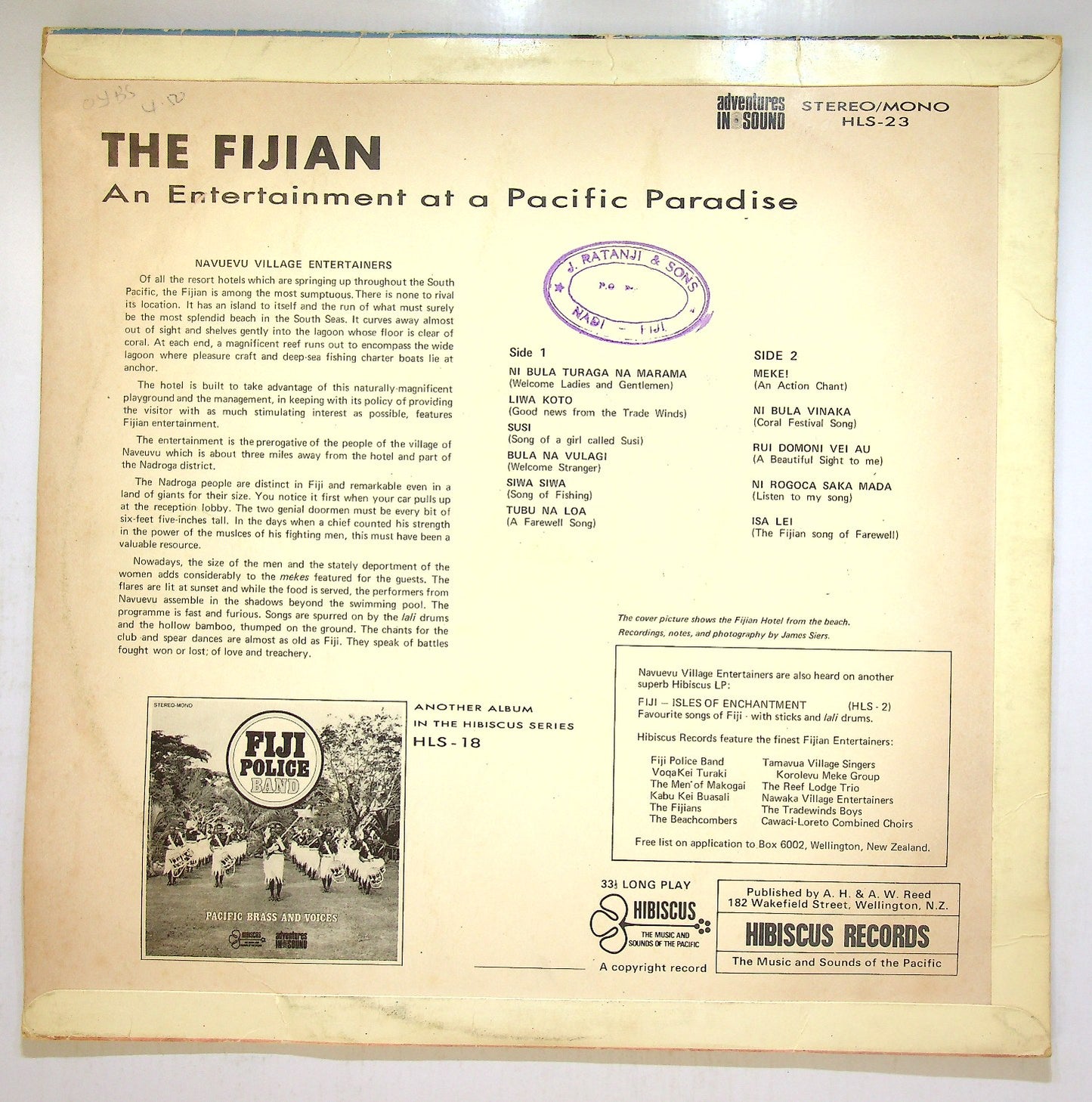 EBOND Navuevu Village Entertainers - The Fijian Vinile V112136