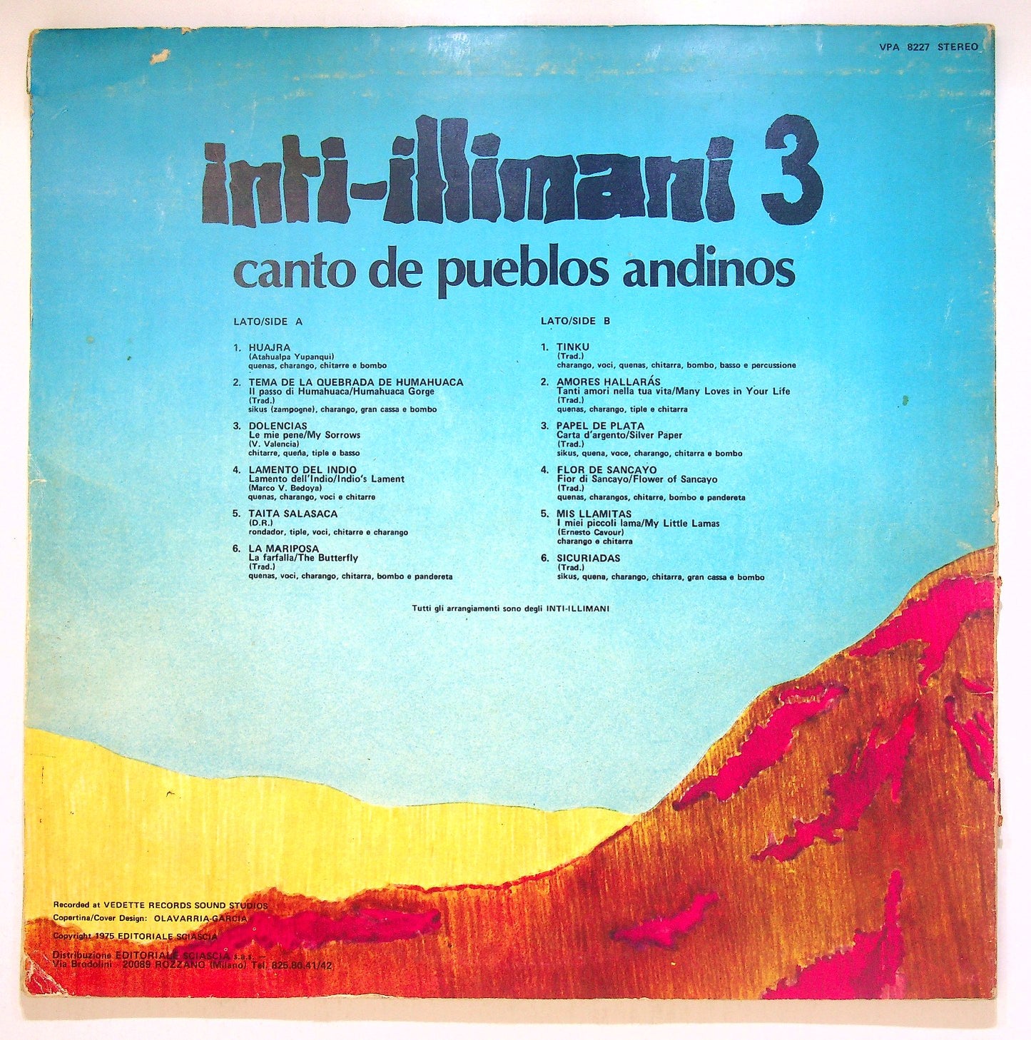 EBOND Inti-Illimani - Inti-Illimani 3 - Canto De Pueblos Andinos Vinile V112139