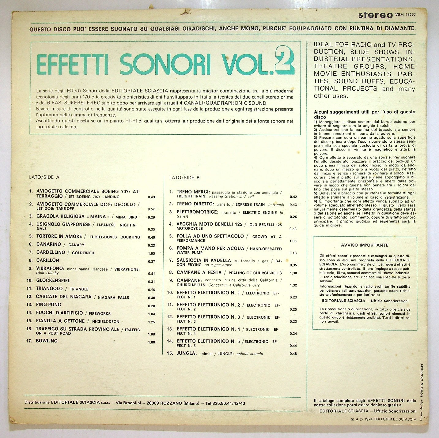 EBOND No Artist - Sound Effects 2 - Effetti Sonori Vol. 2 Vinile V113084