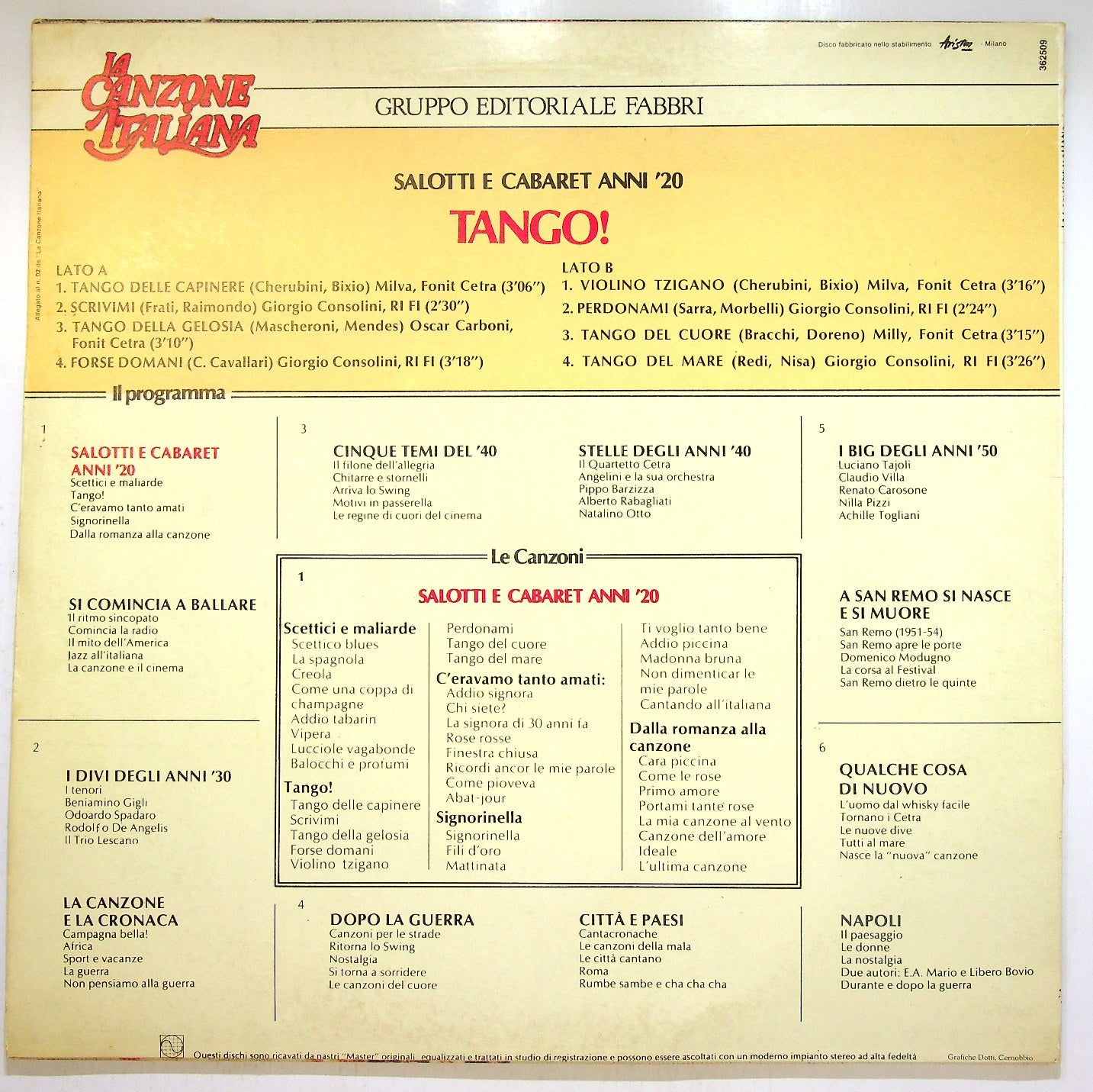 EBOND Various - Salotti E Cabaret Anni '20: 'Tango !' Vinile V113085