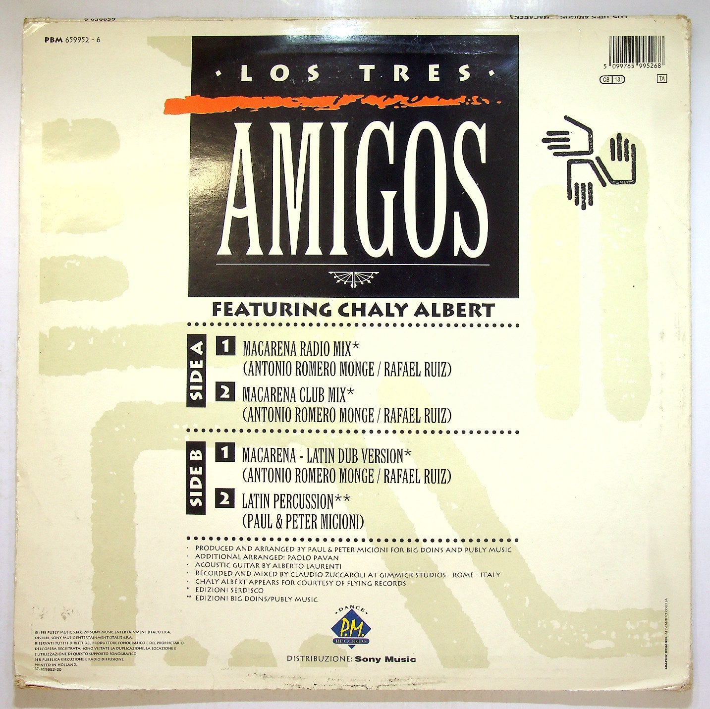 EBOND Los Tres Amigos Featuring Chaly Albert - Macarena Vinile V113145