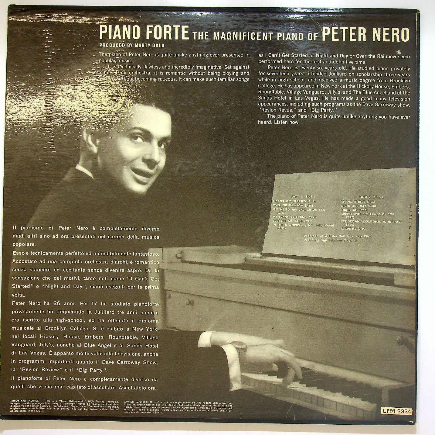 EBOND Peter Nero - Piano Forte Vinile V114083