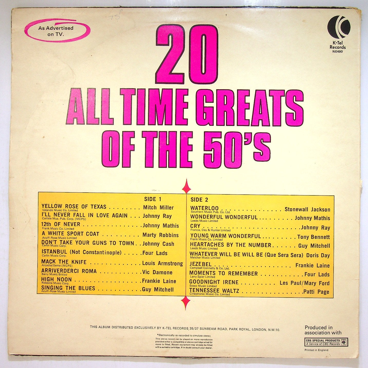 EBOND Various - 20 All Time Greats Of The 50's Vinile V115019