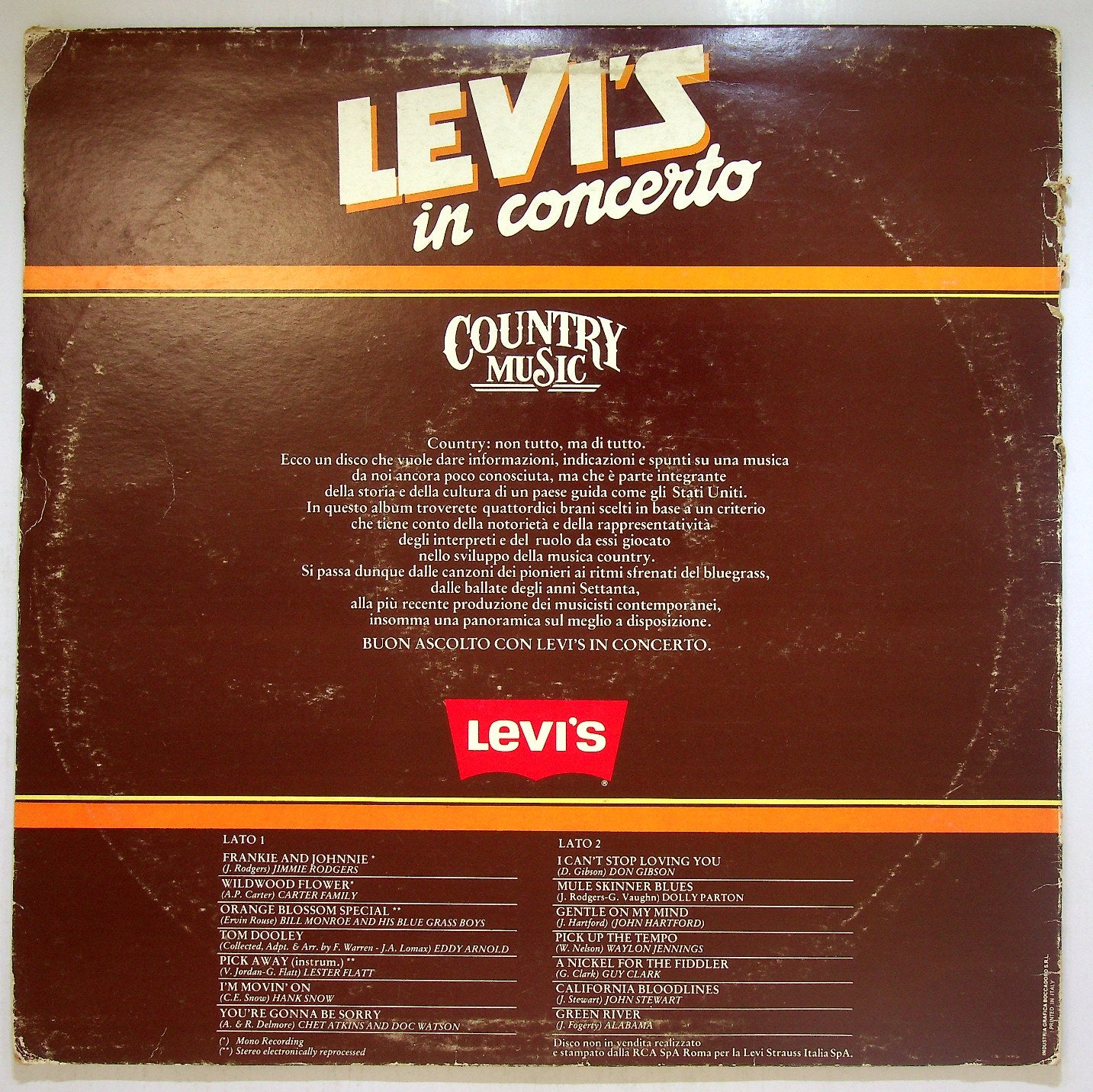 EBOND Various - Levi's In Concerto (Country Music) Vinile V116085