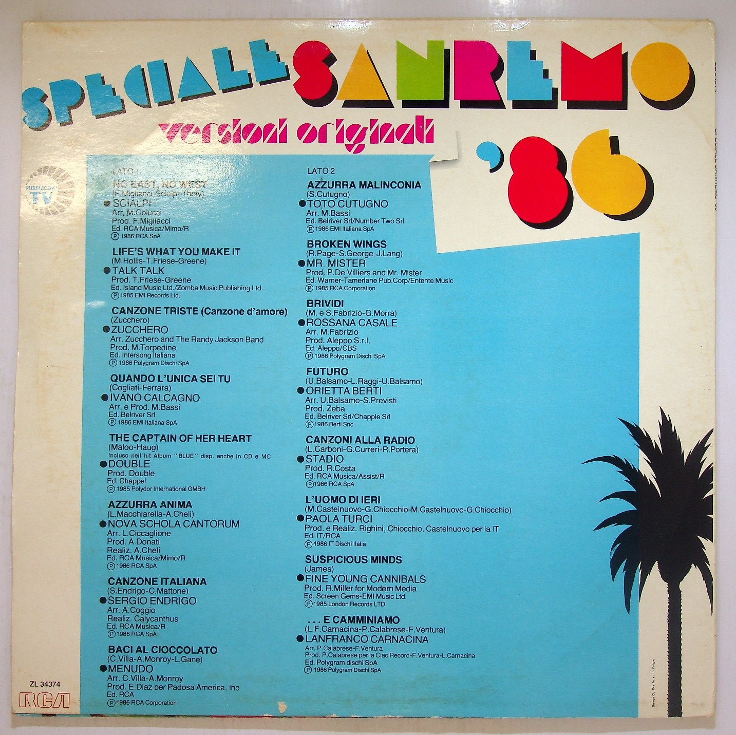 EBOND Various - Speciale Sanremo '86 Vinile V116087