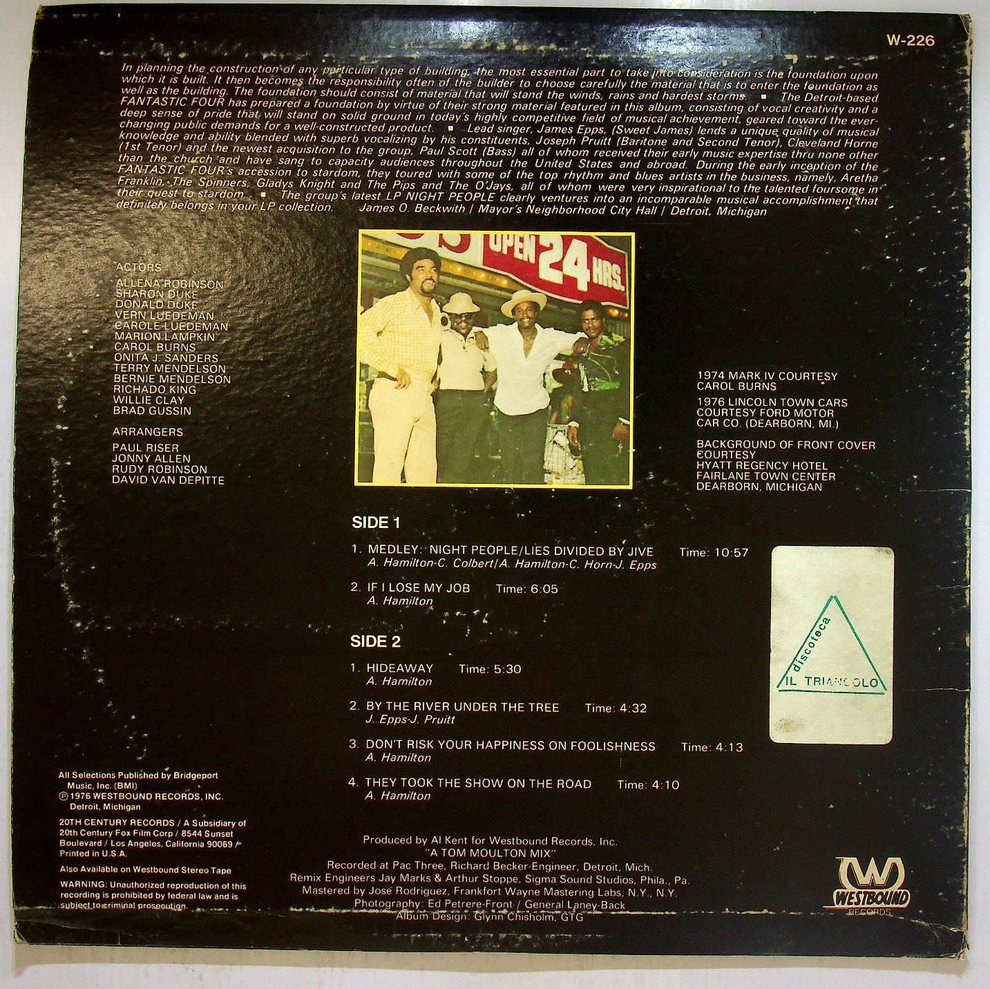 EBOND Fantastic Four - Night People Vinile V116147