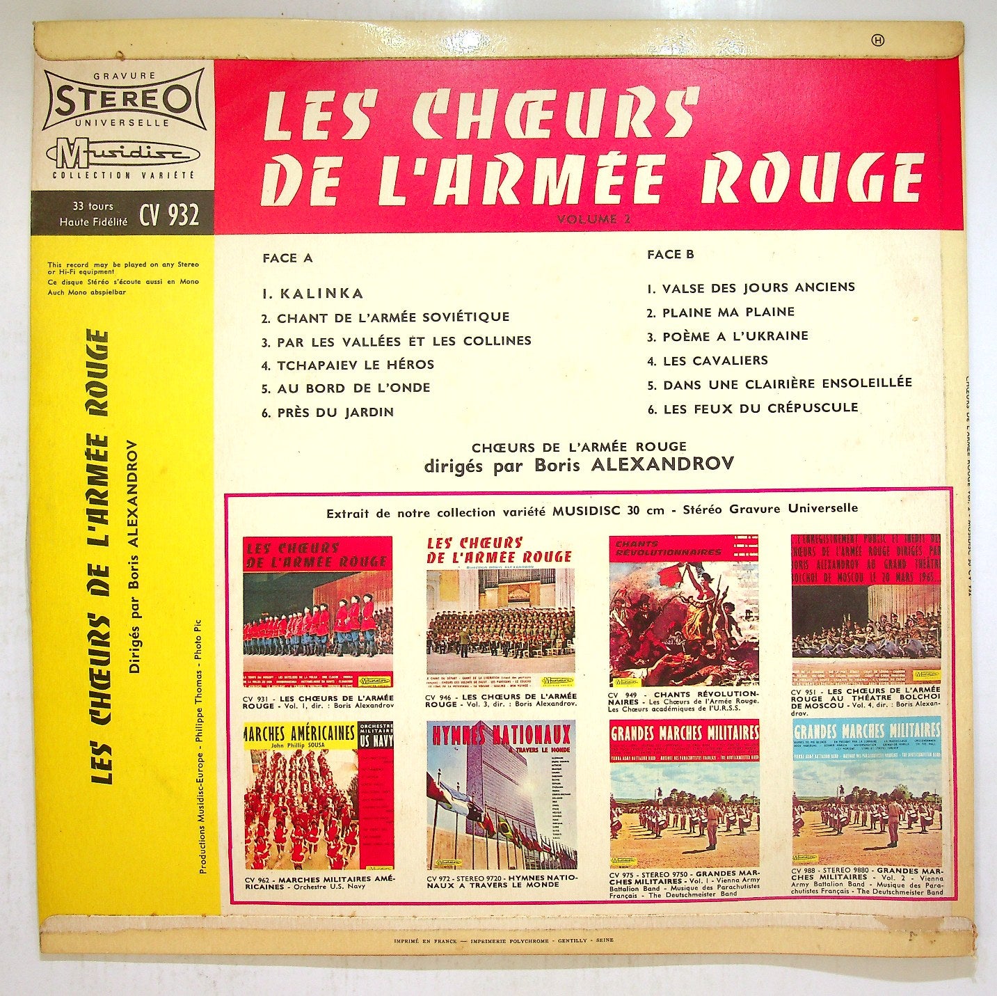 EBOND Les Choeurs De L'Armee Rouge (Volume 2) Vinile V117005