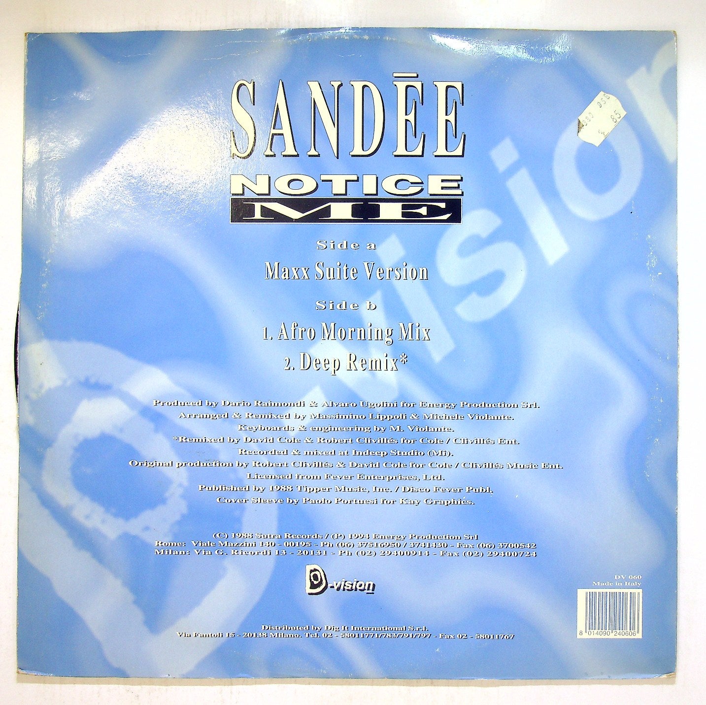 EBOND Sandee - Notice Me (1994 Remixes) Vinile V117025